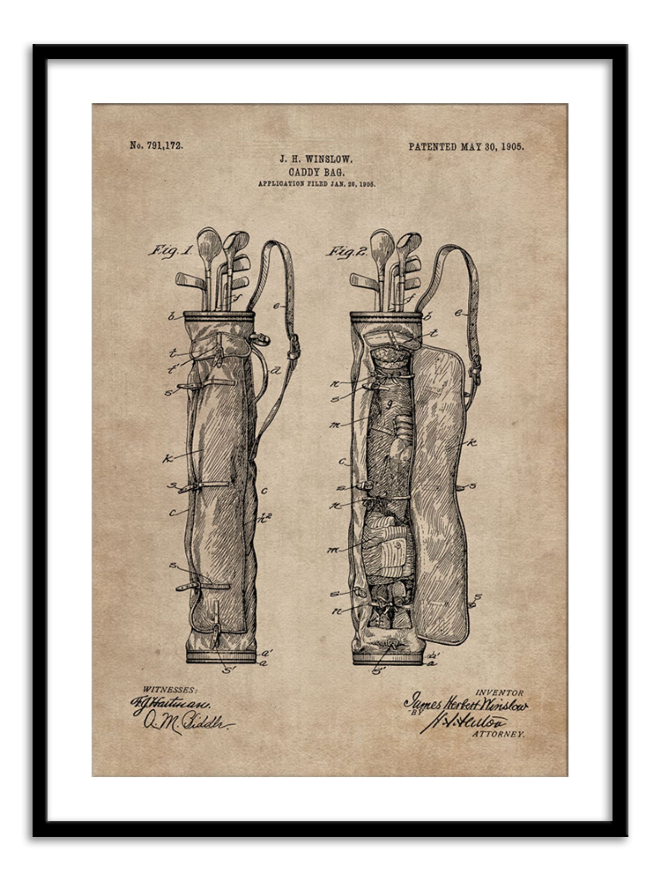 Wall Prints - Patent Document of a Caddy Bag