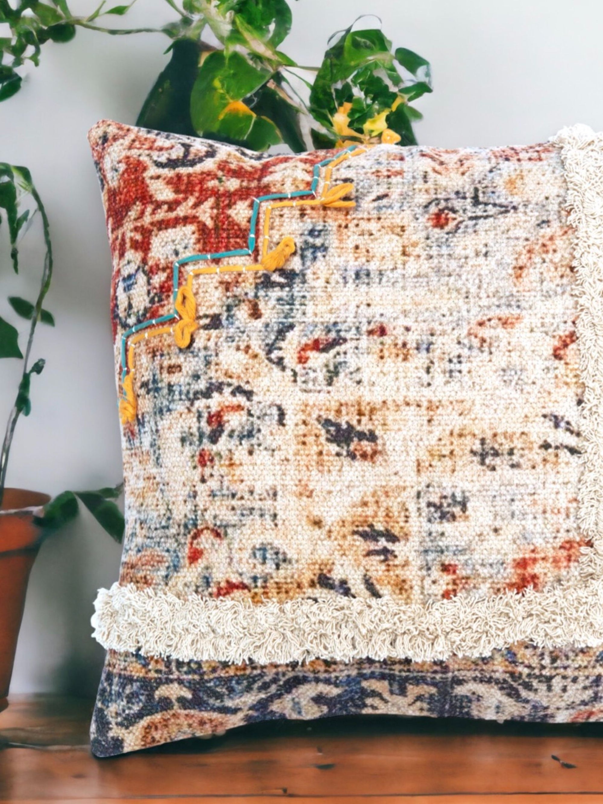 Cushion Cover - Hac Embroidered Cotton