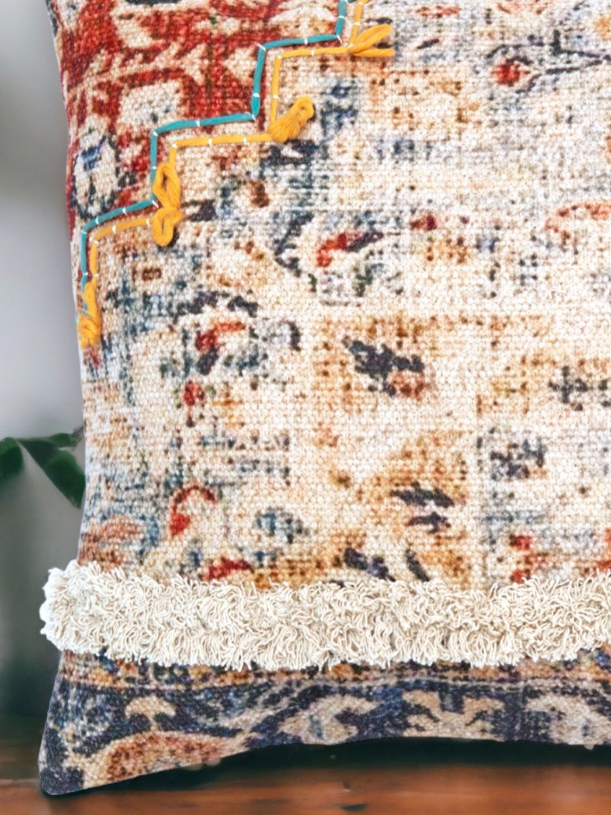 Cushion Cover - Hac Embroidered Cotton