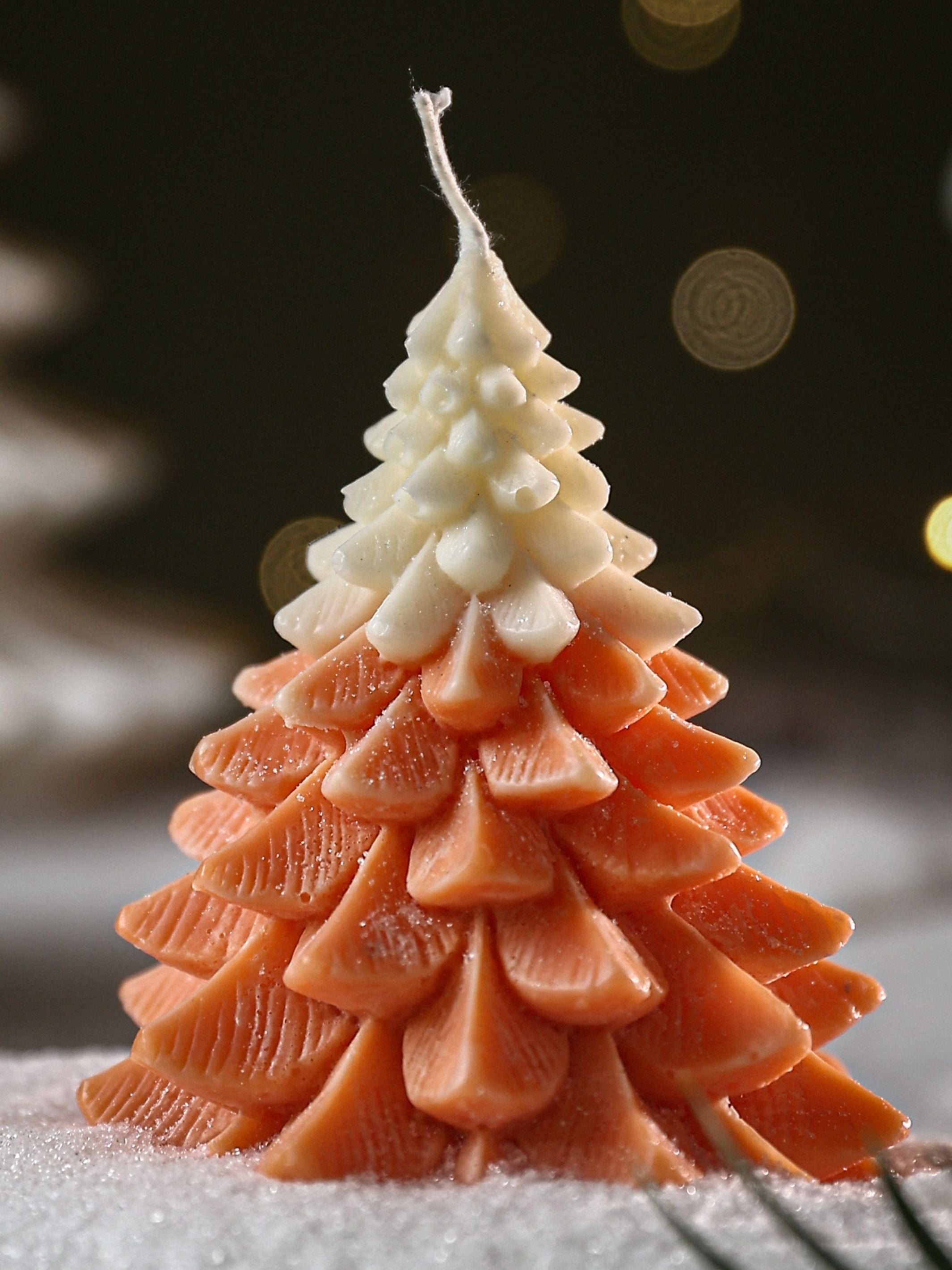Ombre Orange Christmas Tree Candle