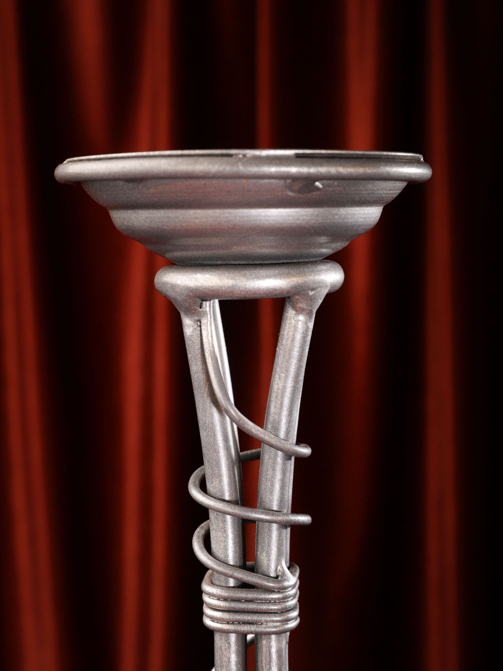 Handcrafted Metal & Snow Candle Stand