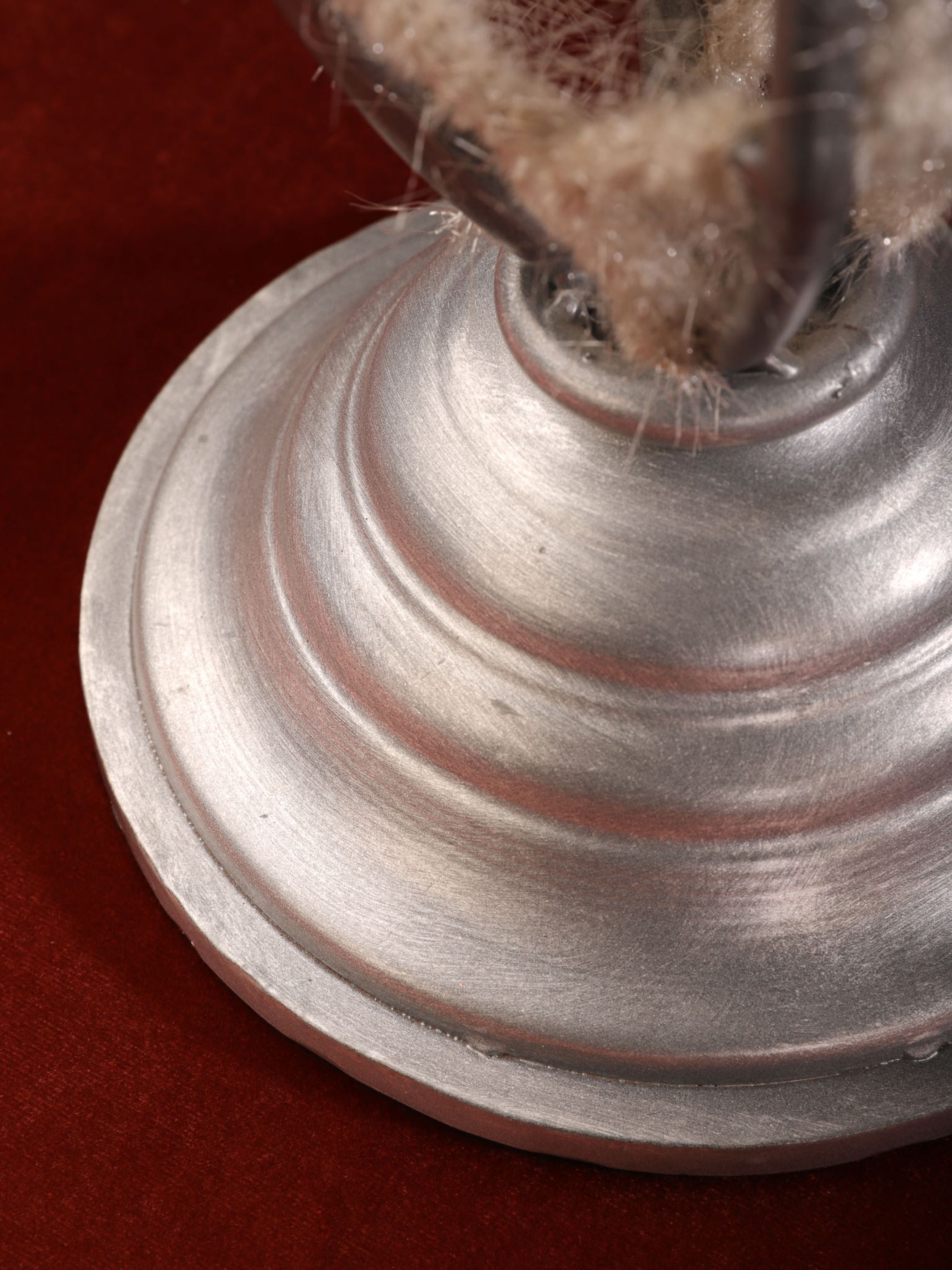 Handcrafted Metal & Snow Candle Stand