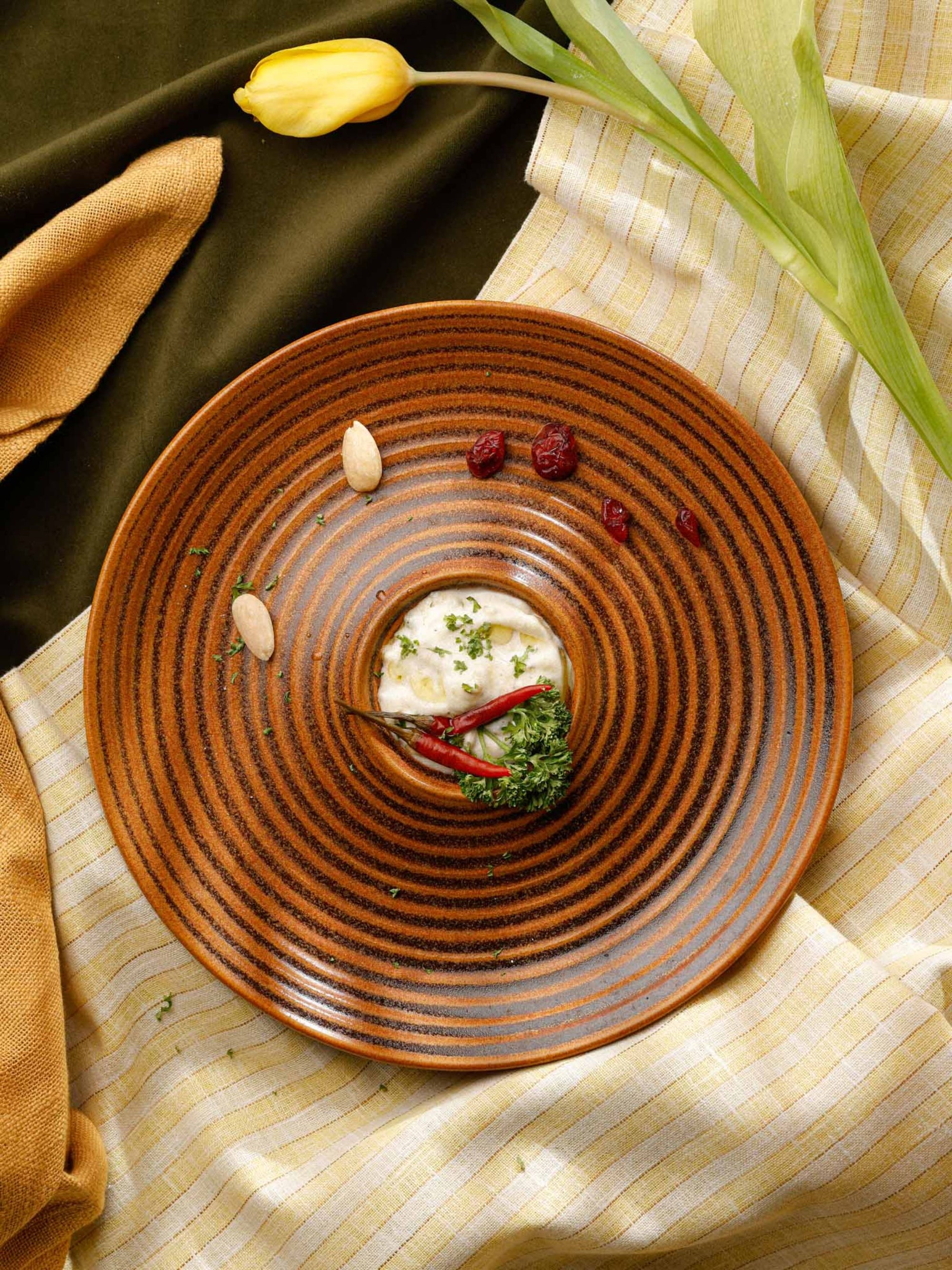 Ceramic Chip & Dip Platter - Savannah