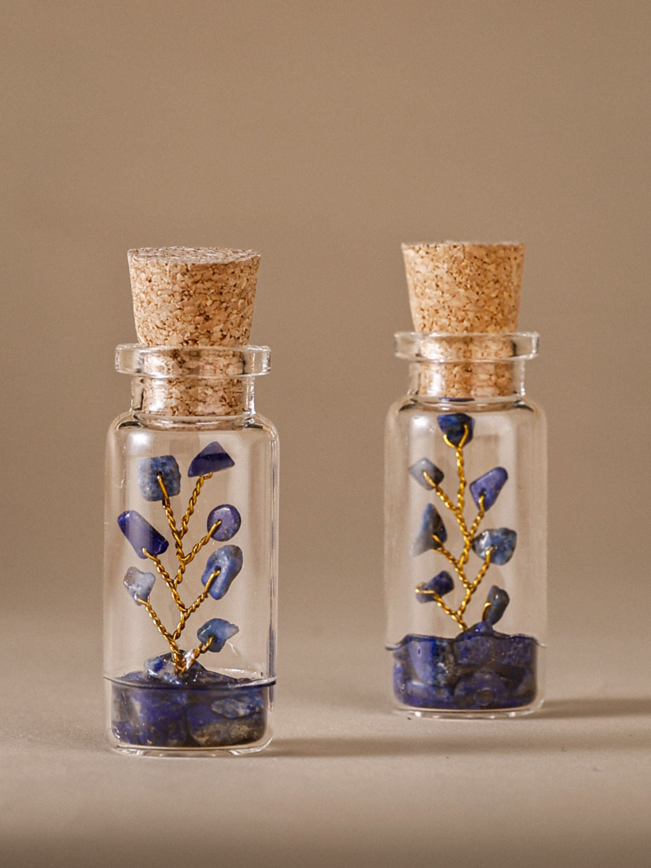 Small Bottle Tree Set of 2 - Lapis Lazuli