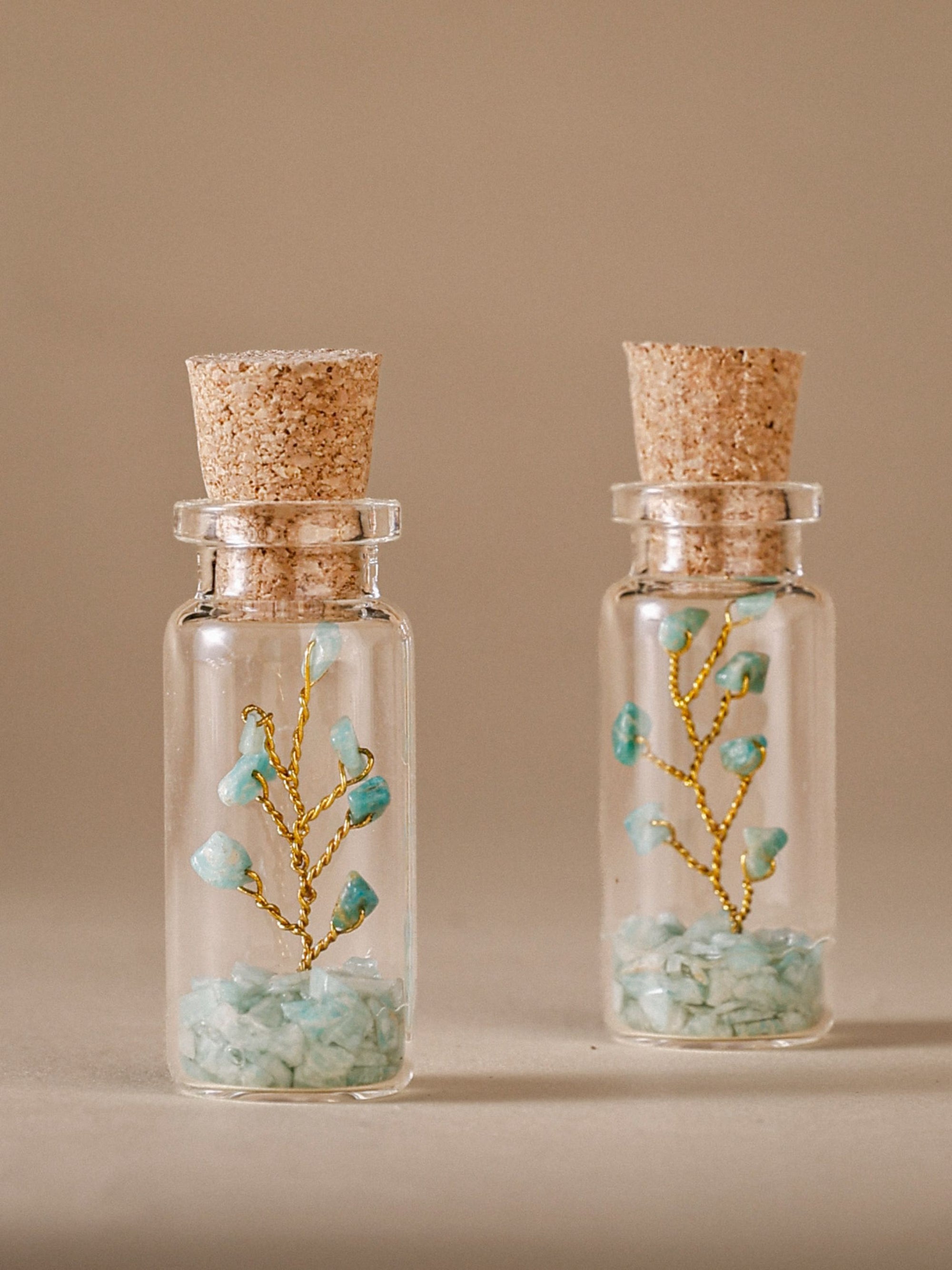 Small Bottle Tree Set of 2 - Amazonite