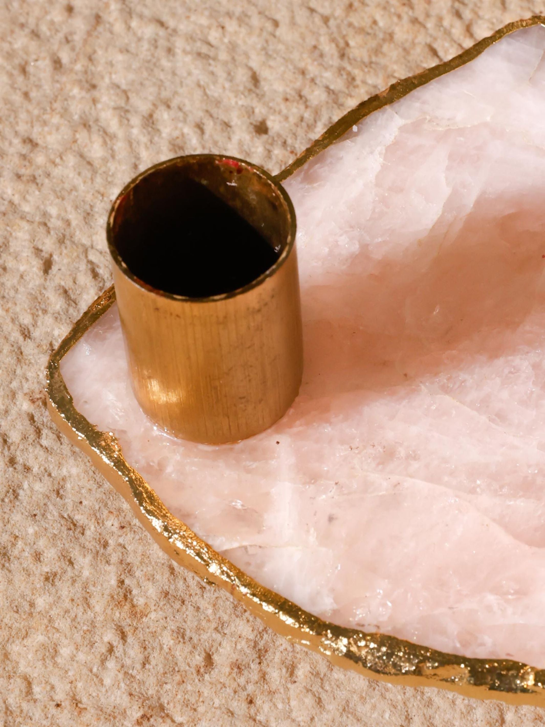 Taper Candle Holder - Semi Precious Stone