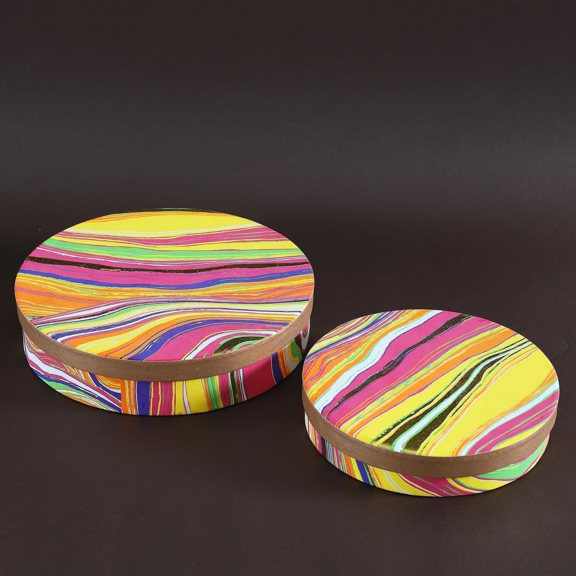 Leheriya Round Gift Box (Set of 2)