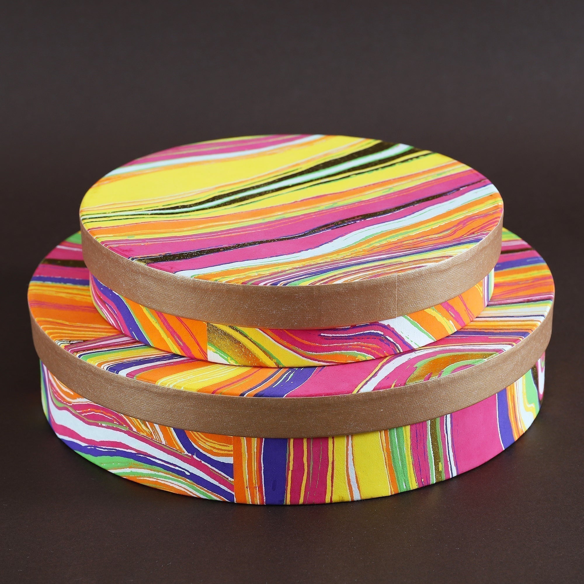 Leheriya Round Gift Box (Set of 2)