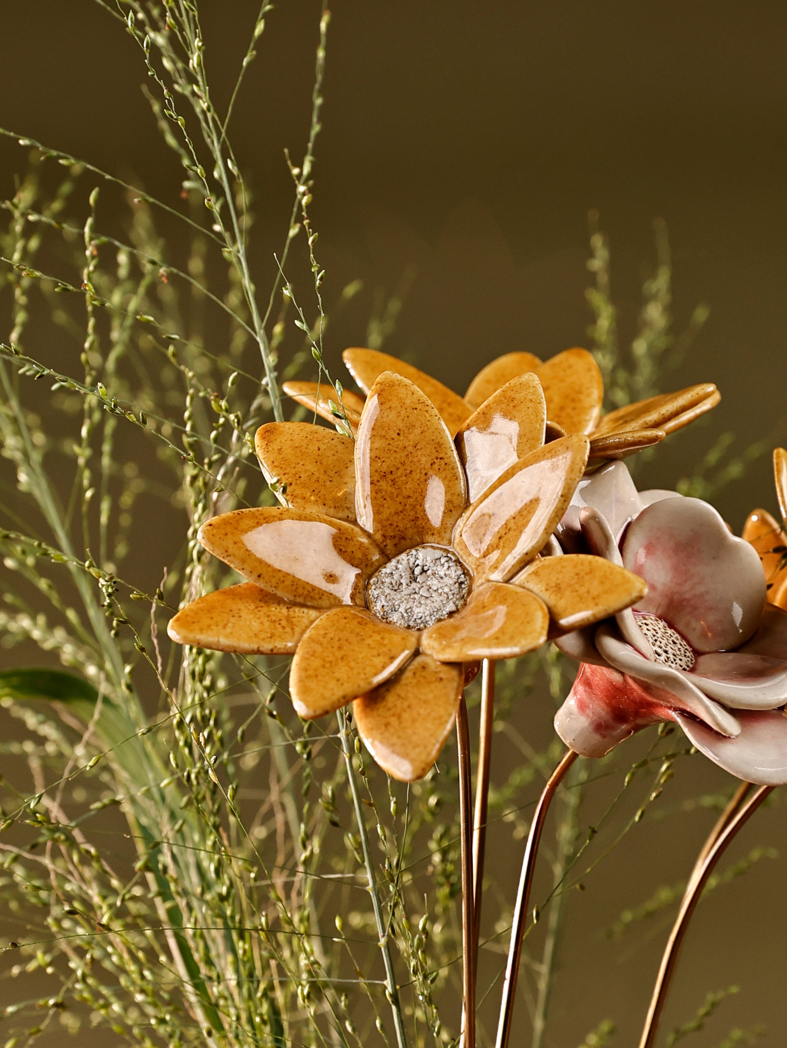 Fire Flower - Single flower stem - Mustard