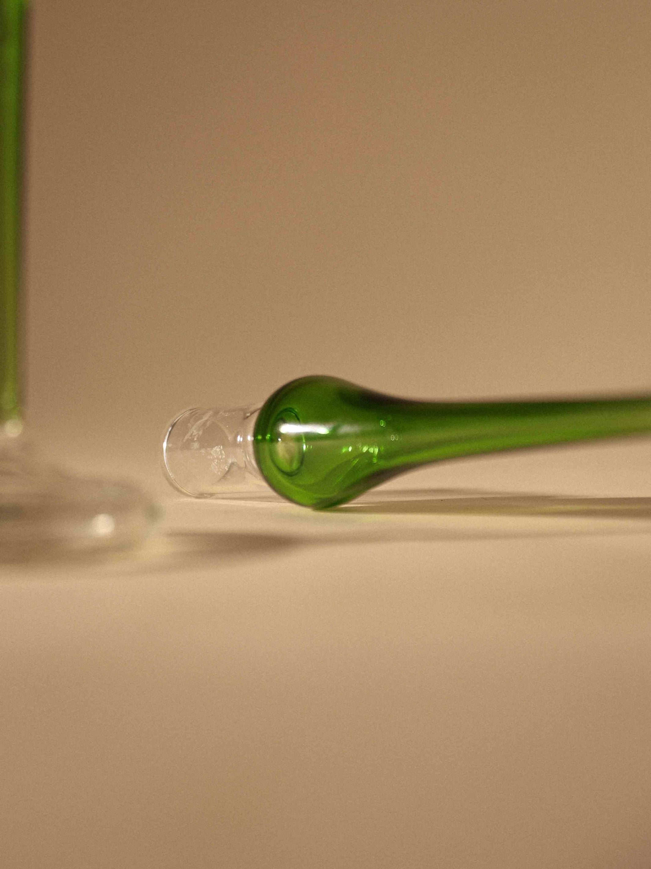 Taper candle holder - Elegant Handblown vintage Glass