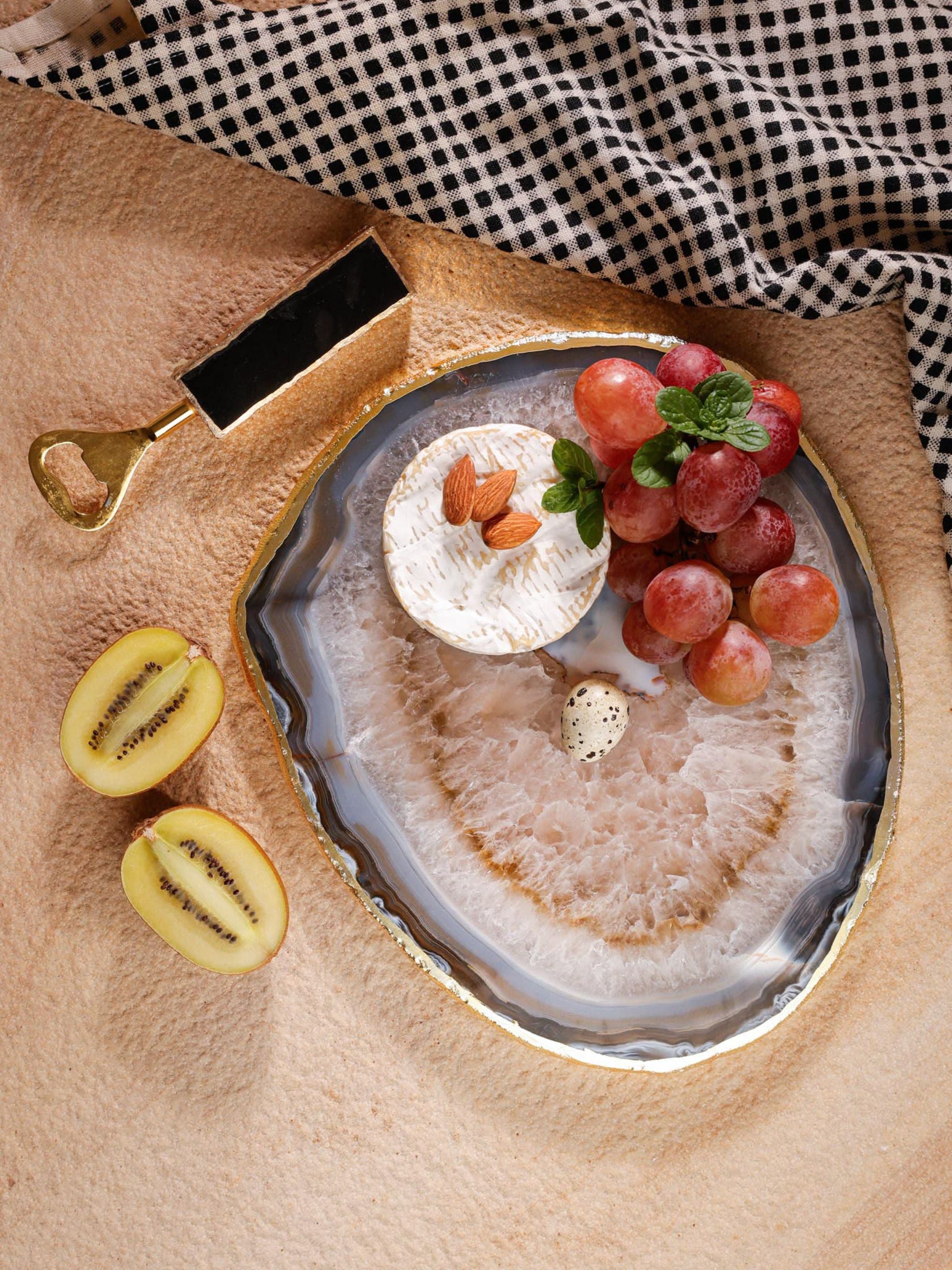 Semi Precious Platter - Grey Quartz