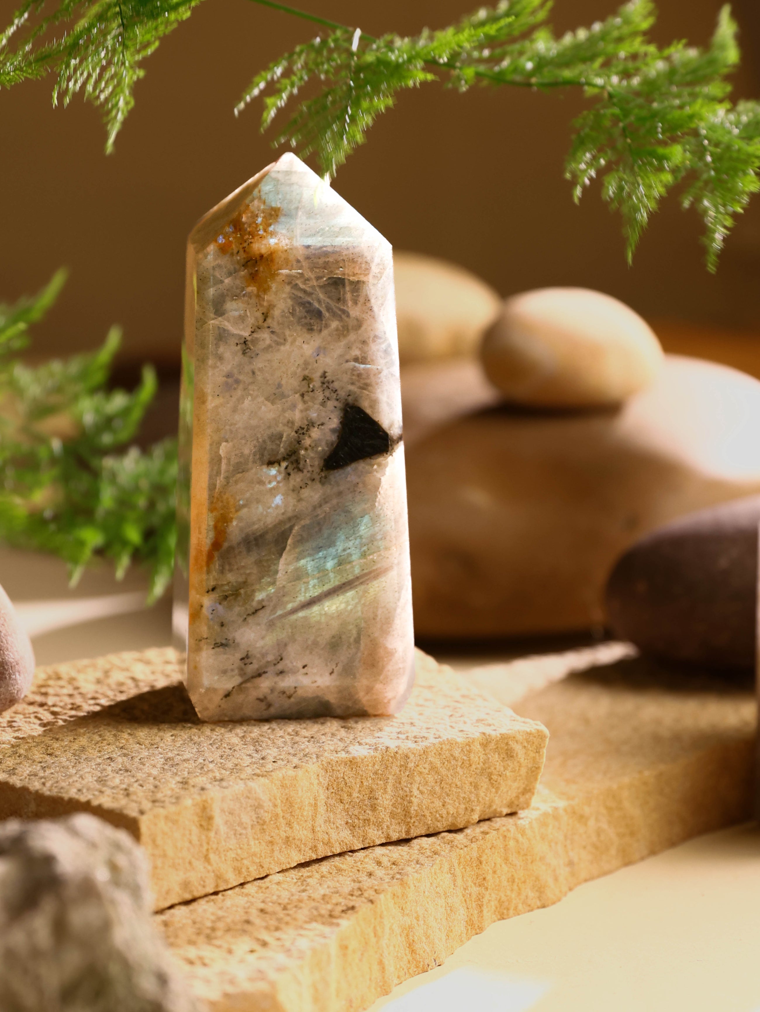 Gemstone Tower - White Labradorite