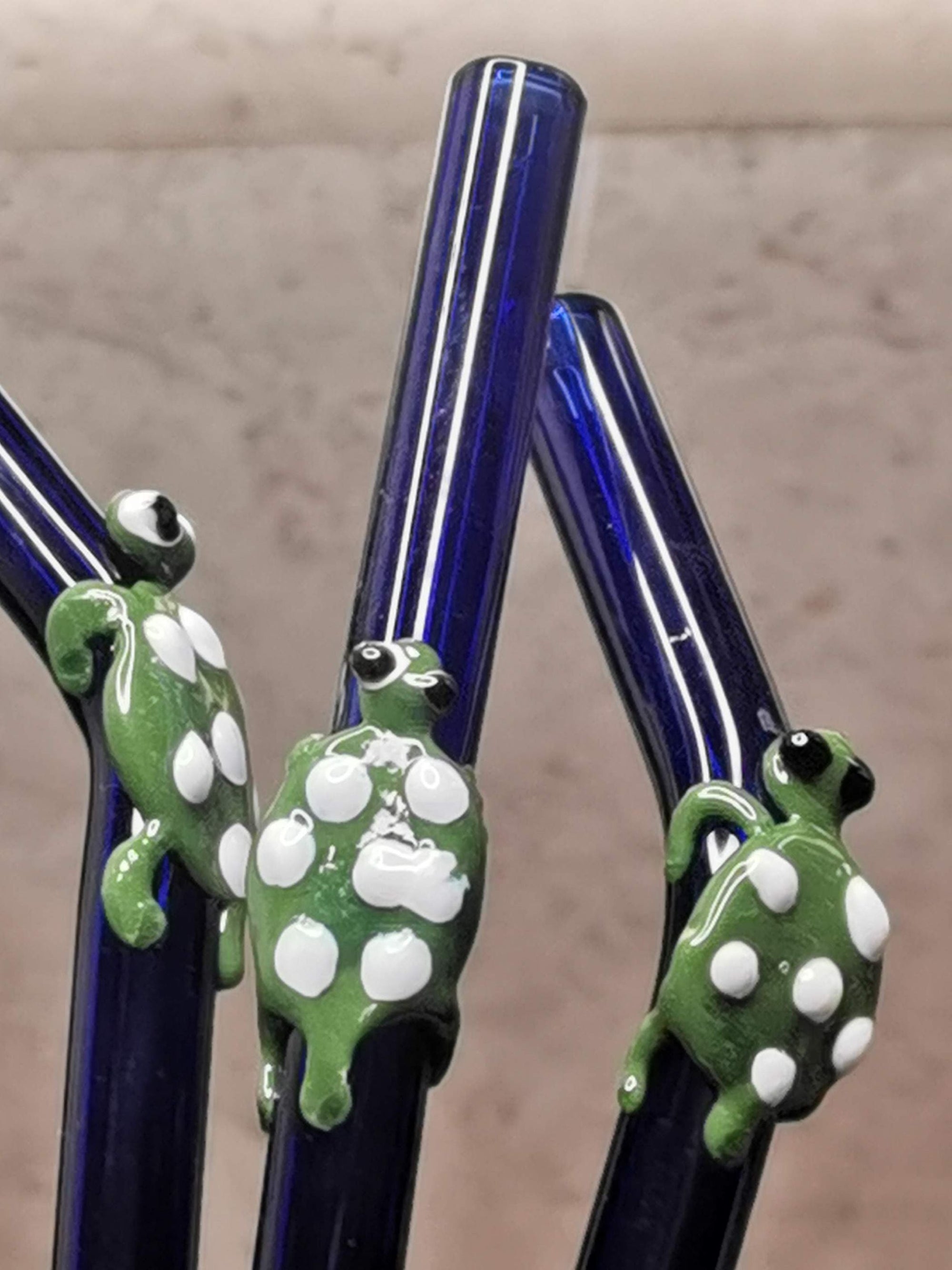 Turtle Collection (Blue) Glass Straws- Set of 2