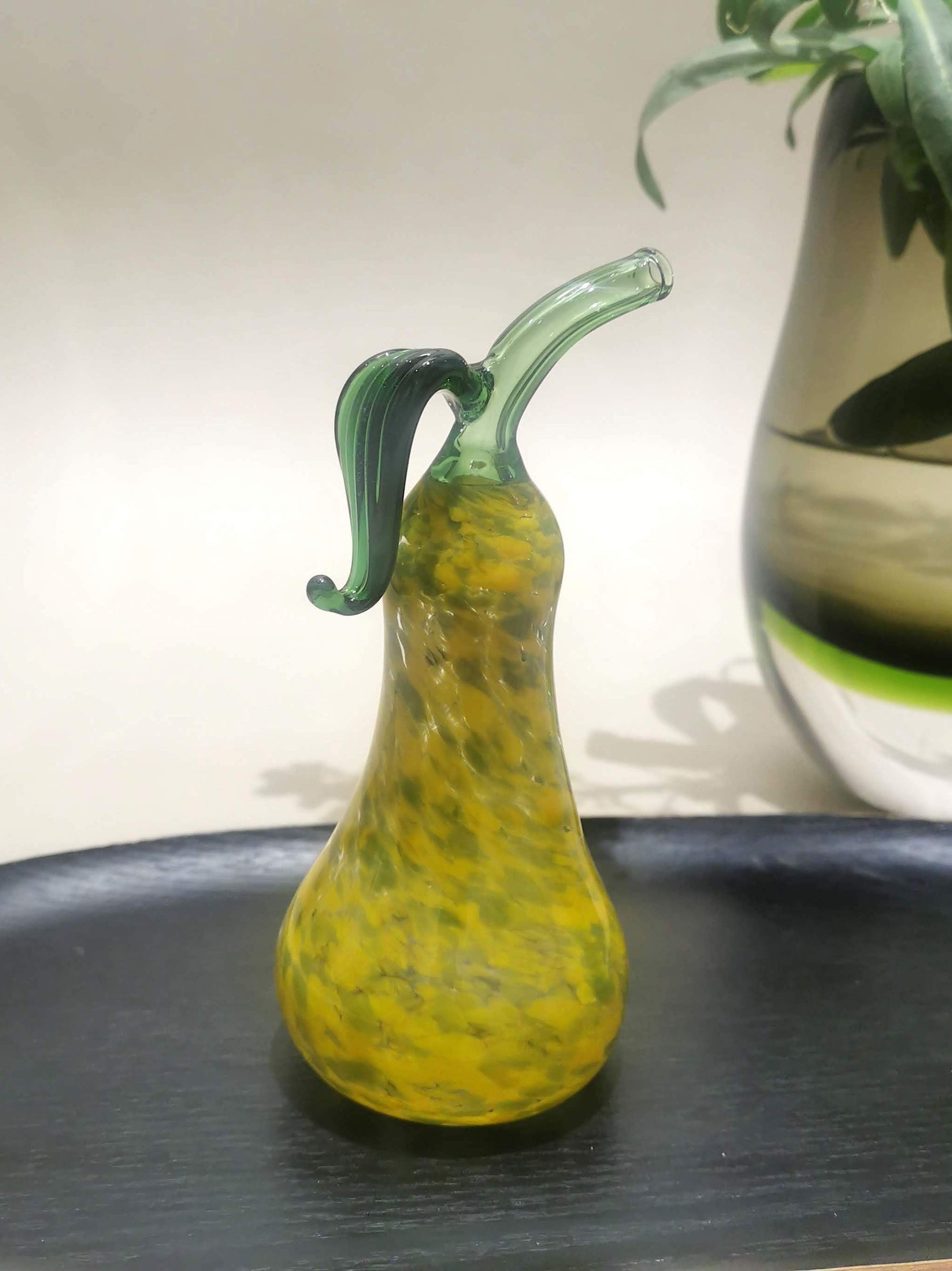 Murano Glass Style Decoration- Color Splash Pear Art Glass