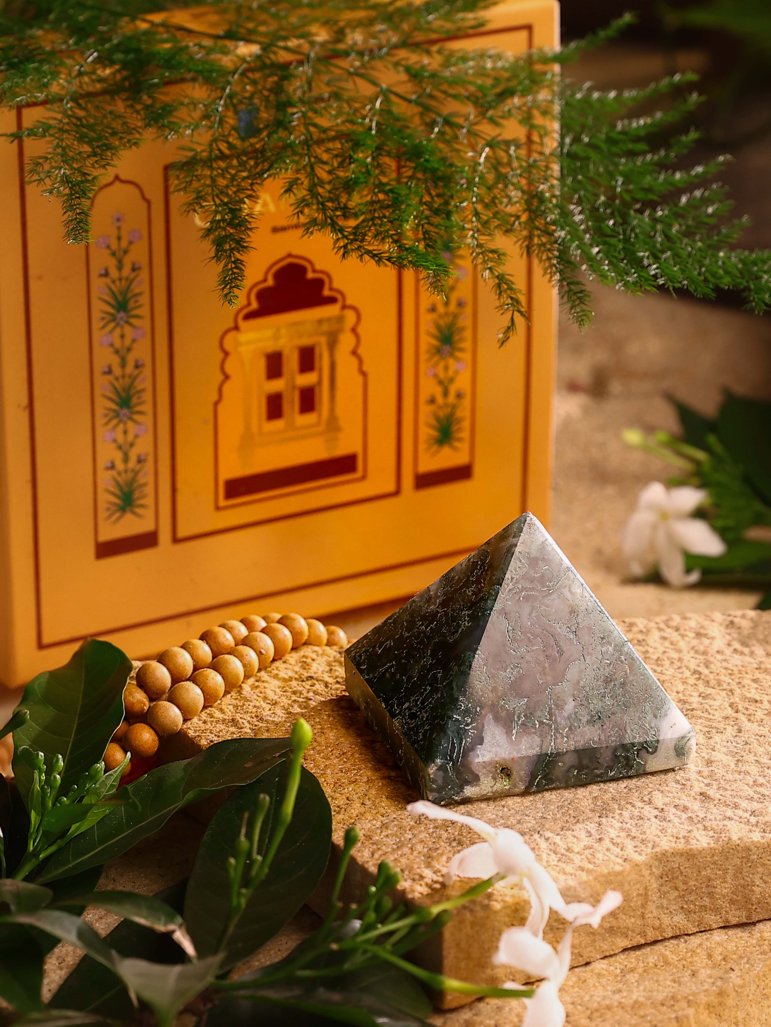 Gemstone - Moss Agate Pyramid