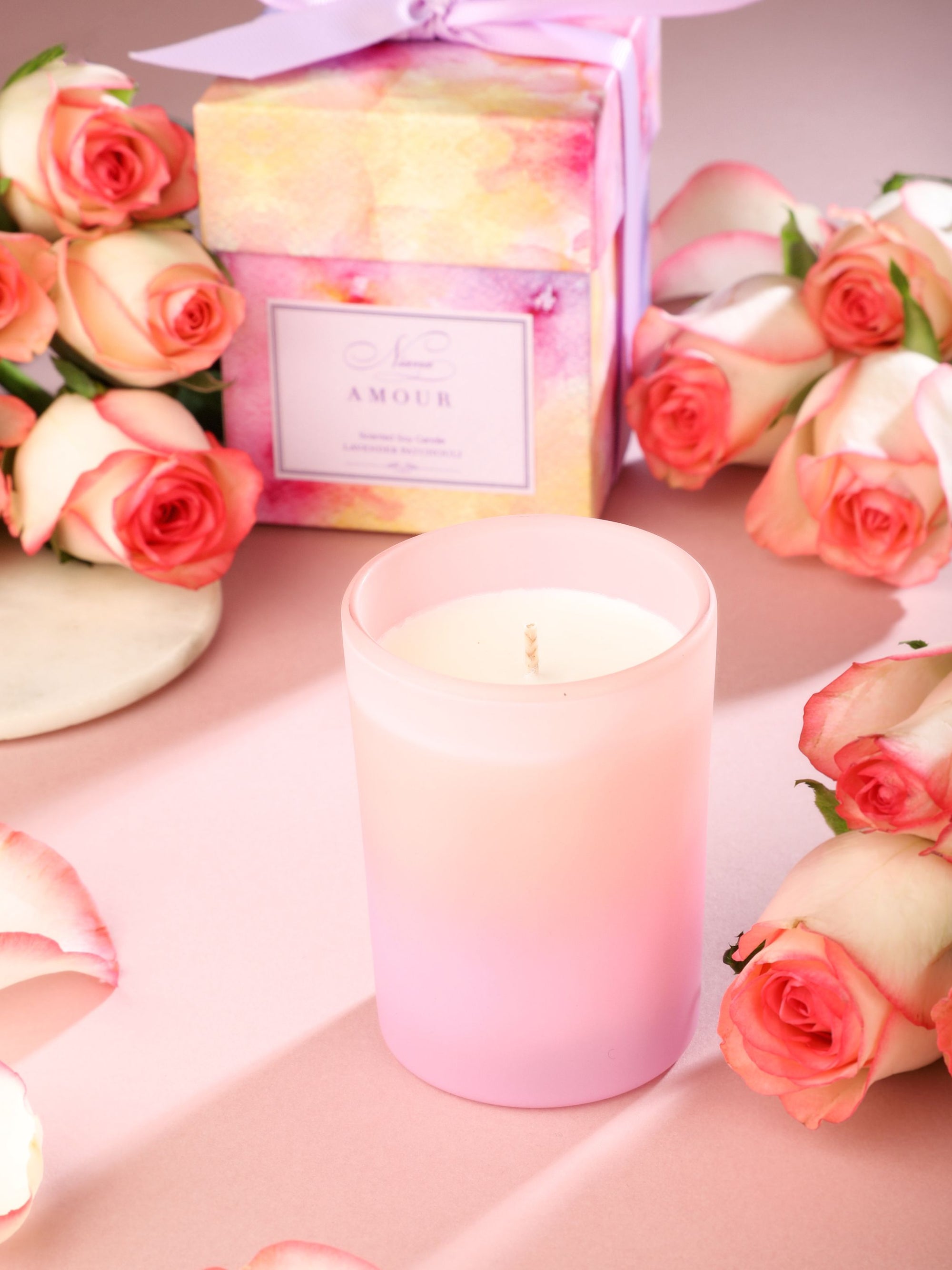 Pink Ombre Jar Candle - Amour