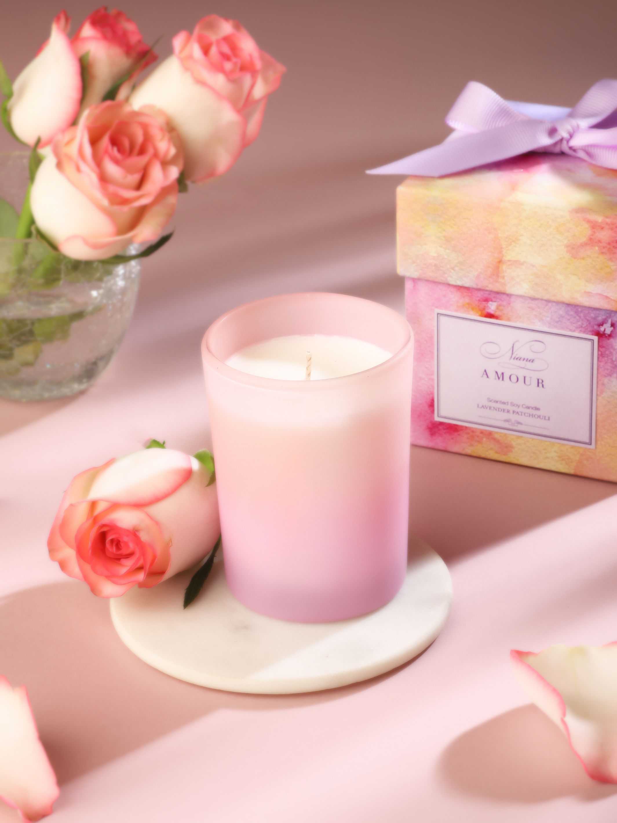 Pink Ombre Jar Candle - Amour