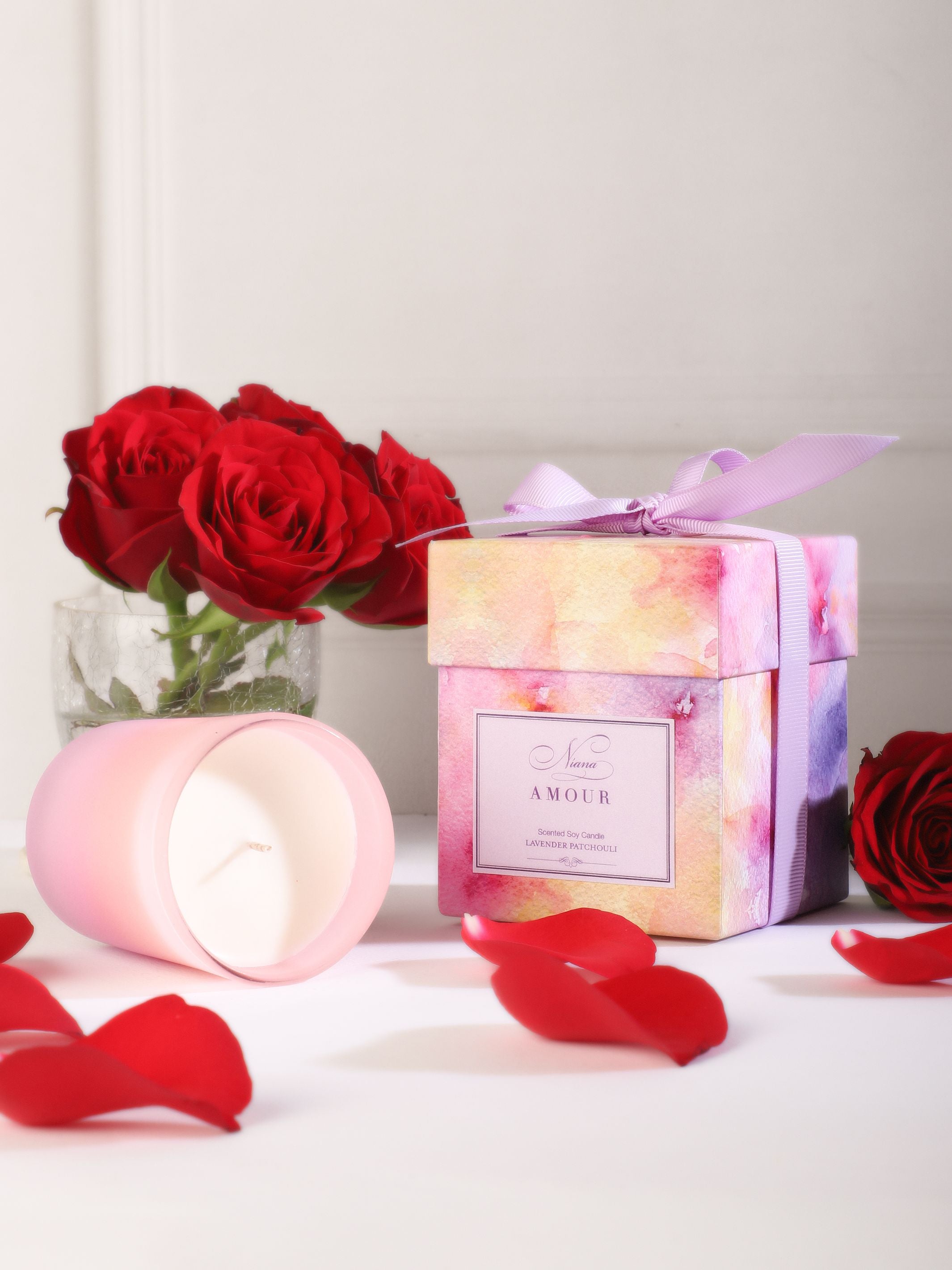Pink Ombre Jar Candle - Amour