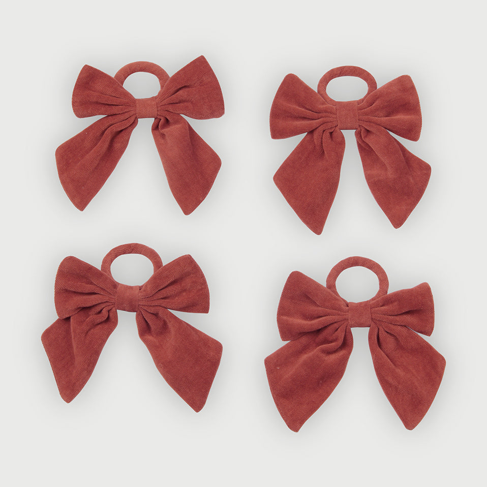 Rhubarb Velvet Napkin Rings-Set of 4
