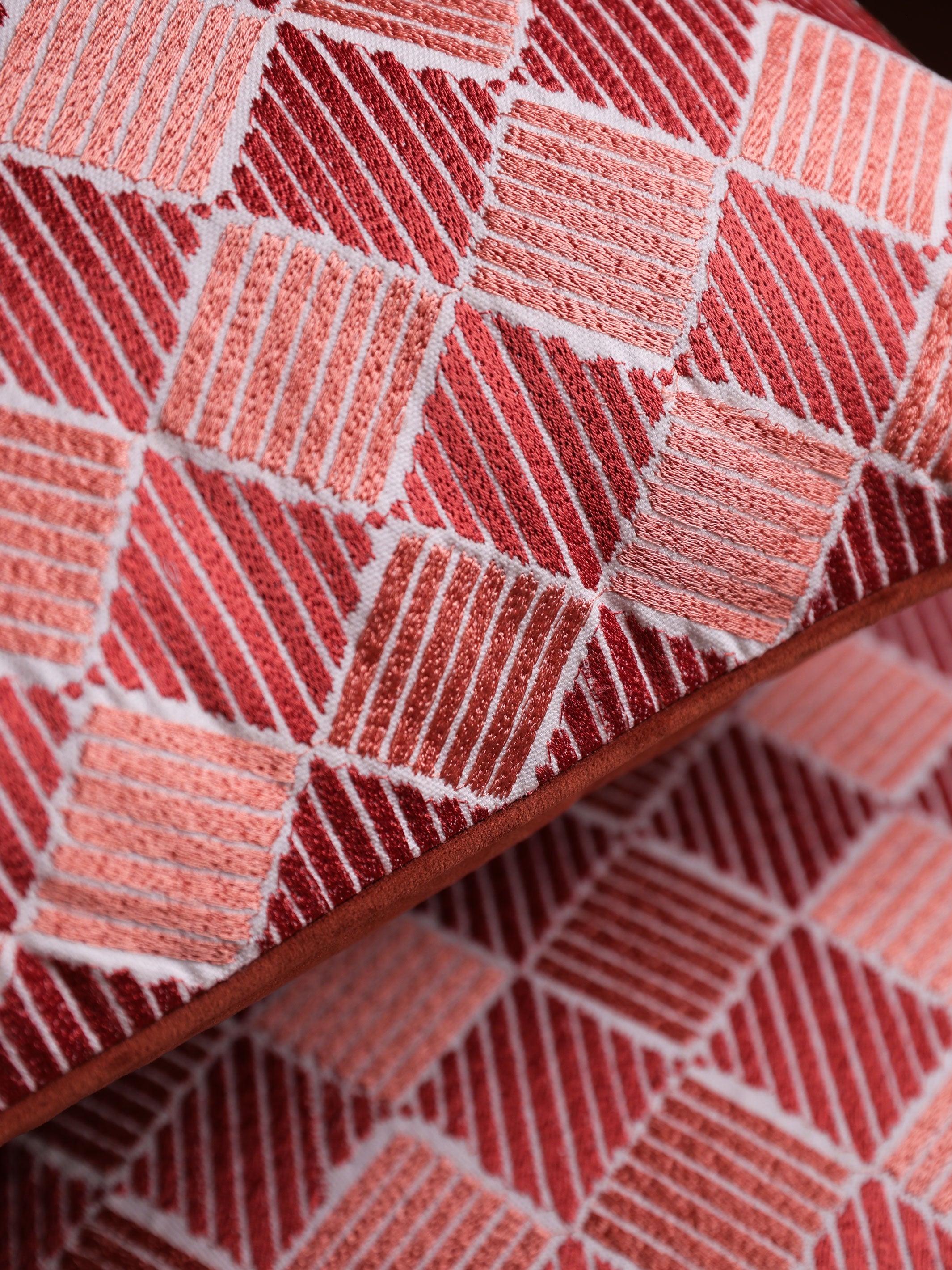 Kaudi Bagh Embroidered Cushion Cover - Rust