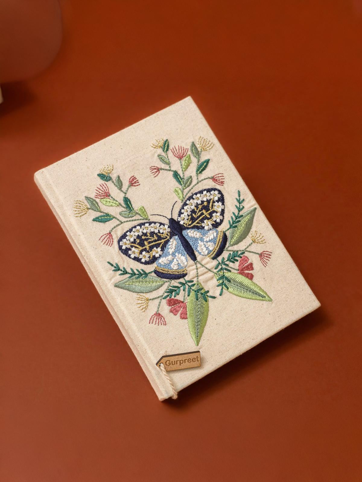 Butterfly Embroidered Hardbound Notebook