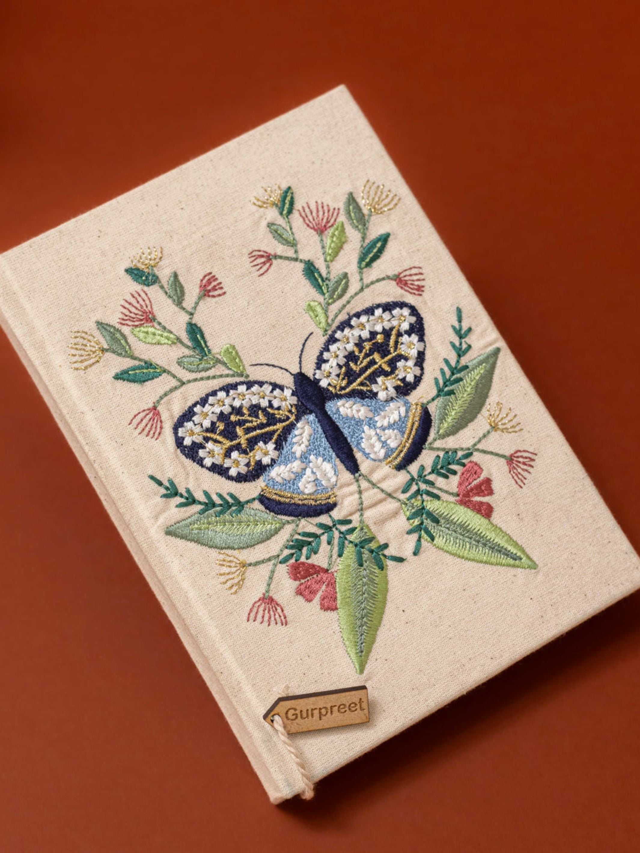 Butterfly Embroidered Hardbound Notebook