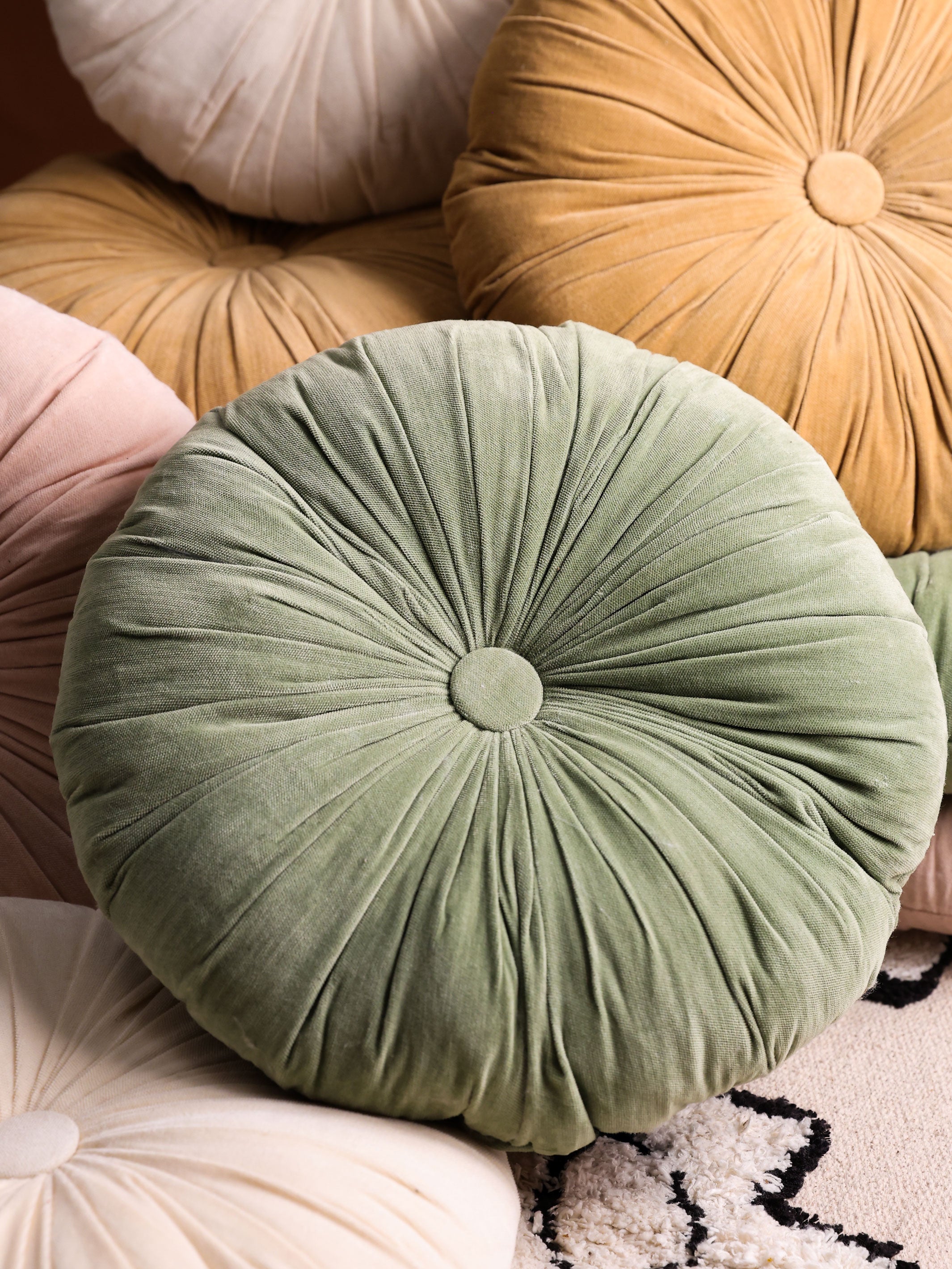 Round Cushion Cover - Cuddle Sage