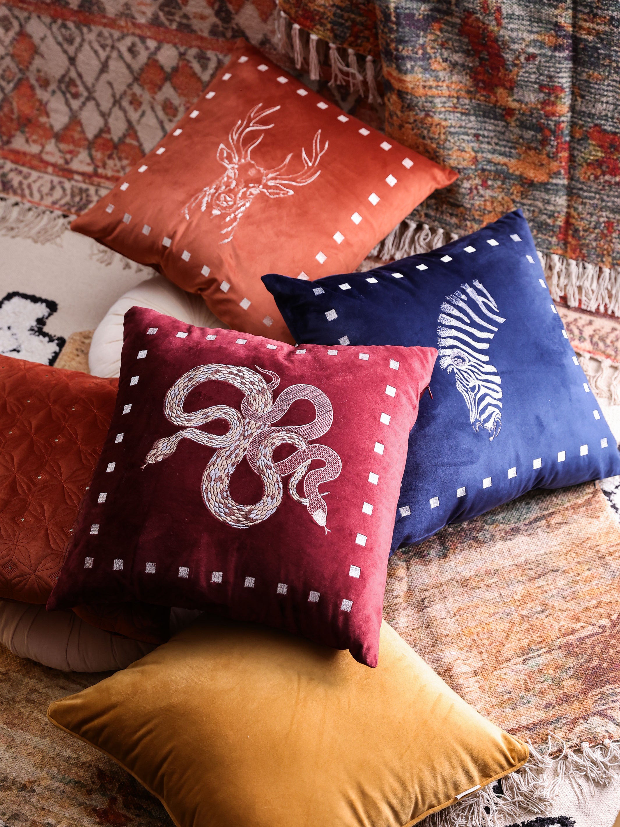 Vasuki Ruby Velvet Cushion
