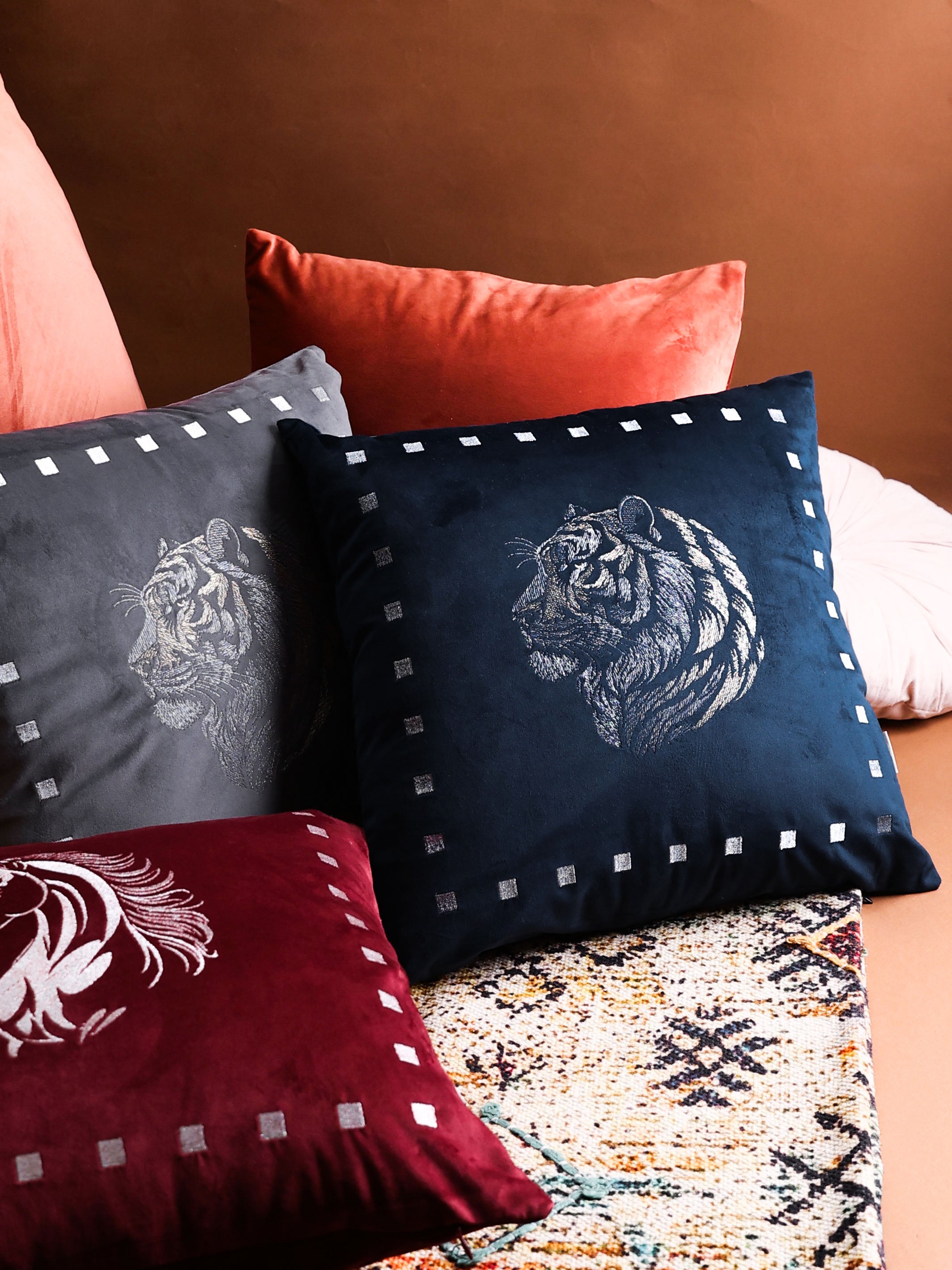 Vanraj Ash Velvet Cushion