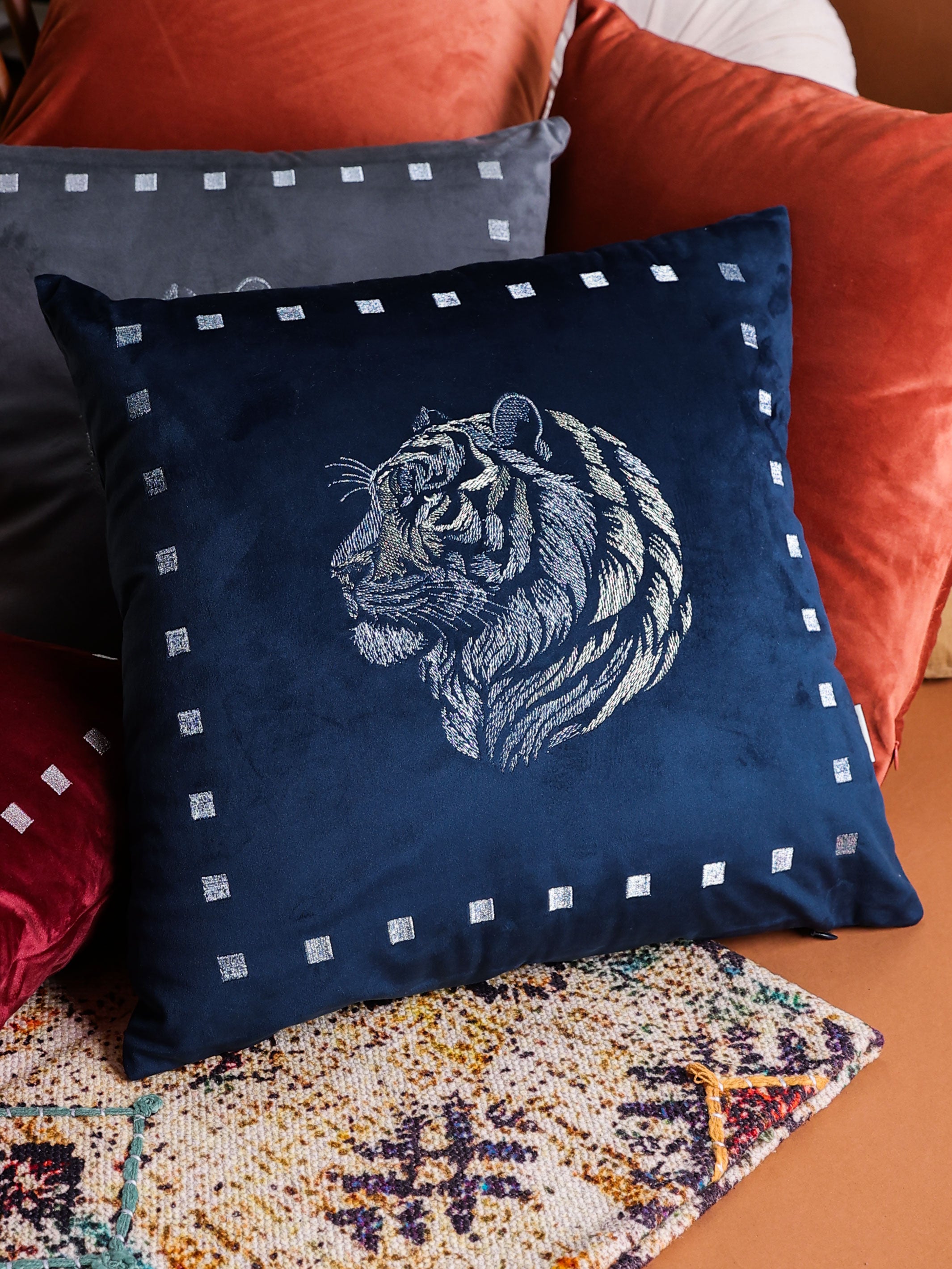 Vanraj Sapphire Velvet Cushion