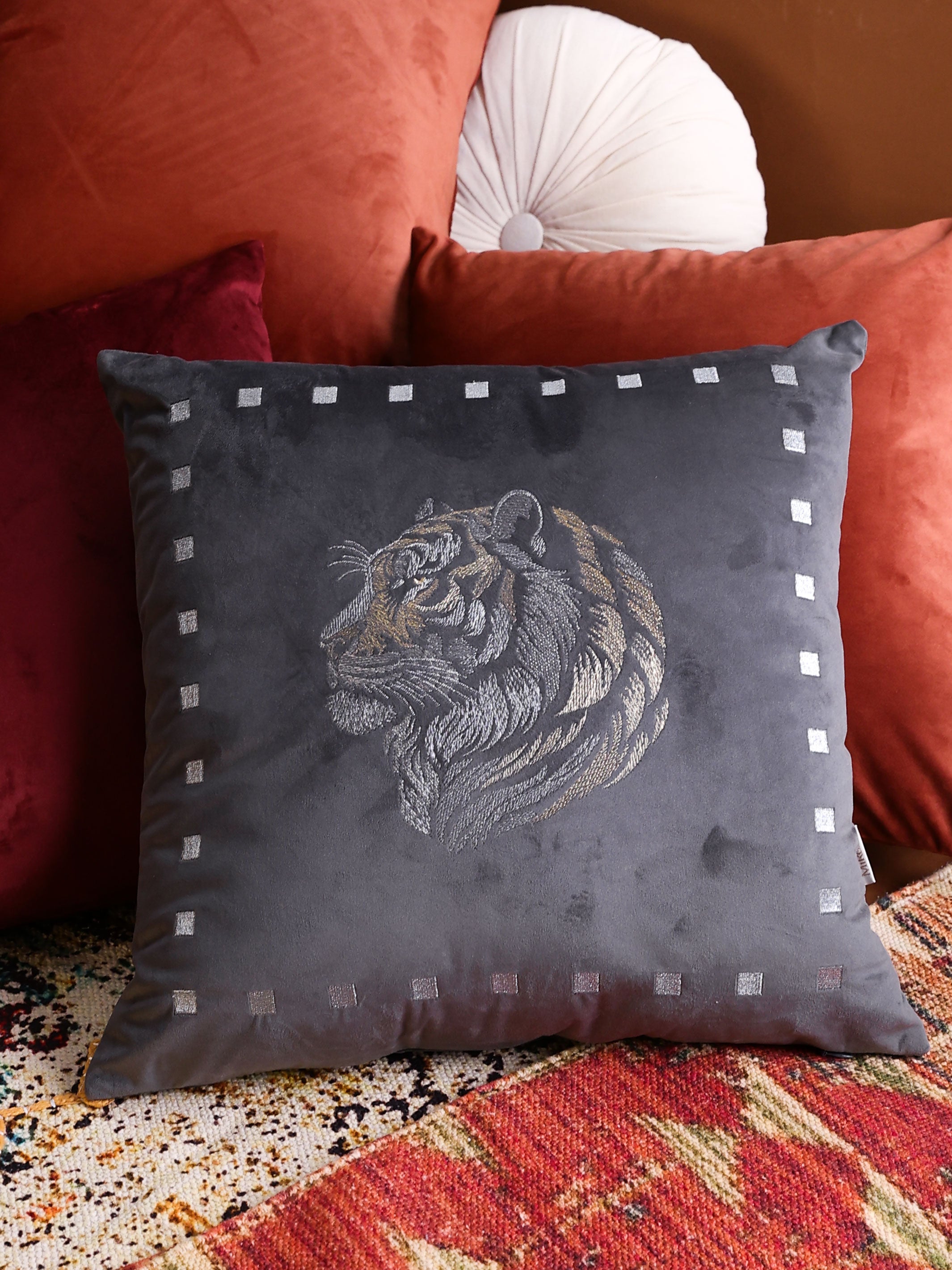 Vanraj Ash Velvet Cushion