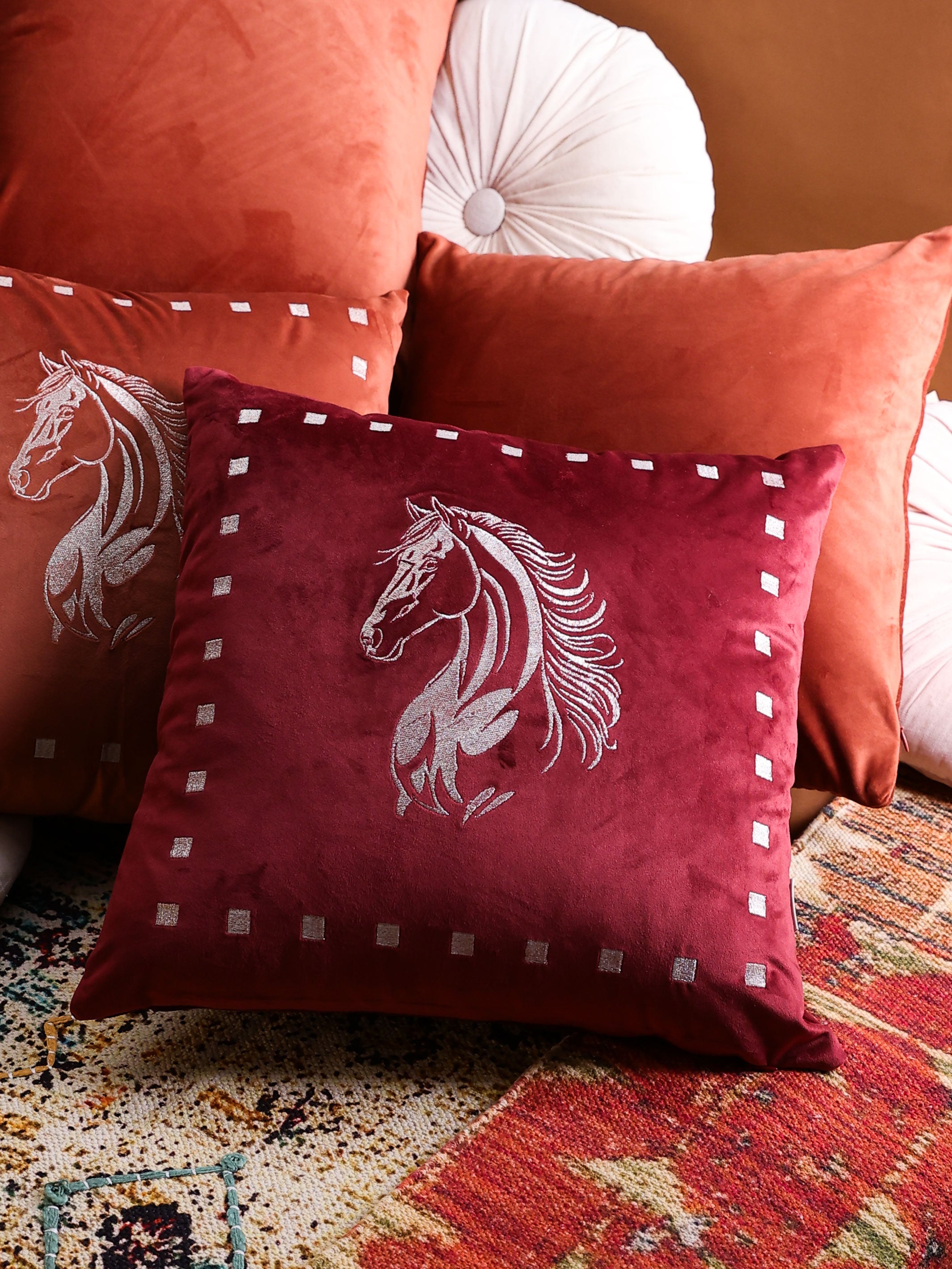 Sultan Ruby Velvet Cushion