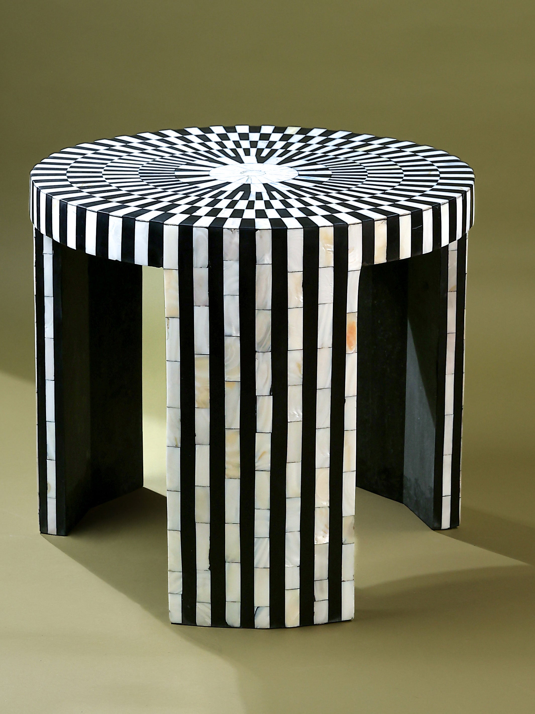 Handmade Inlay Side Table - Waterfall