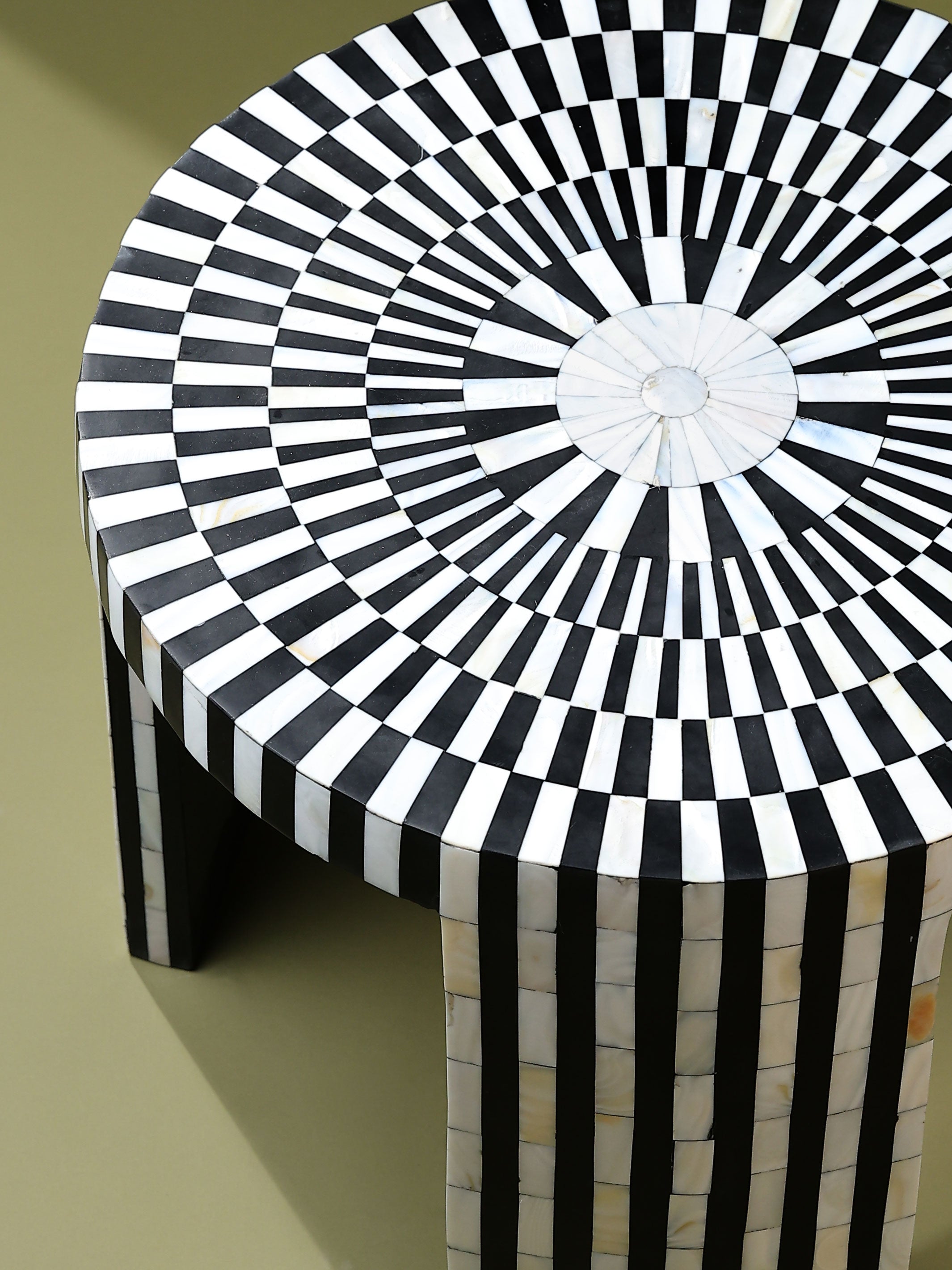 Handmade Inlay Side Table - Waterfall