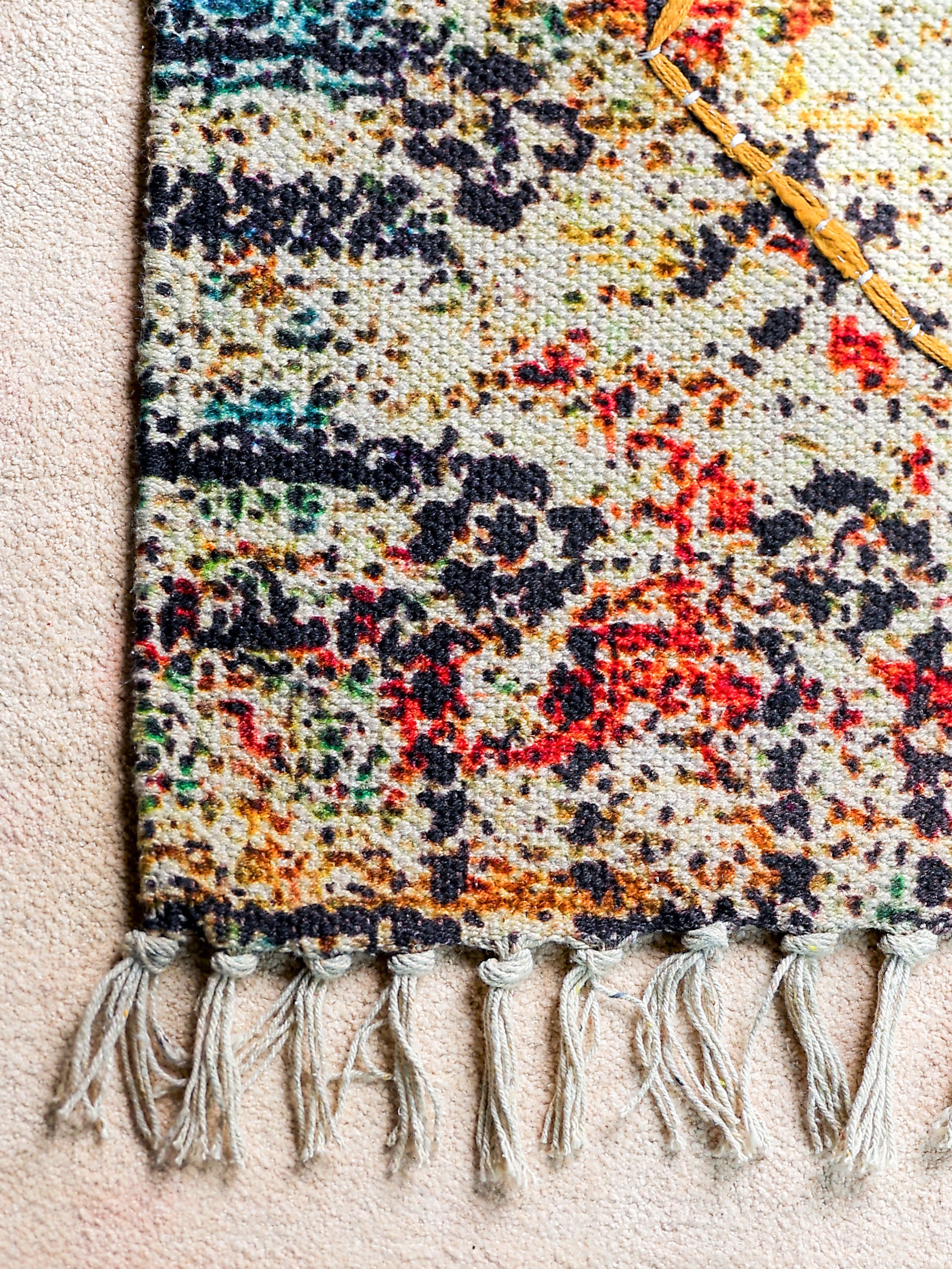 Bereket Embroidered Cotton Rug