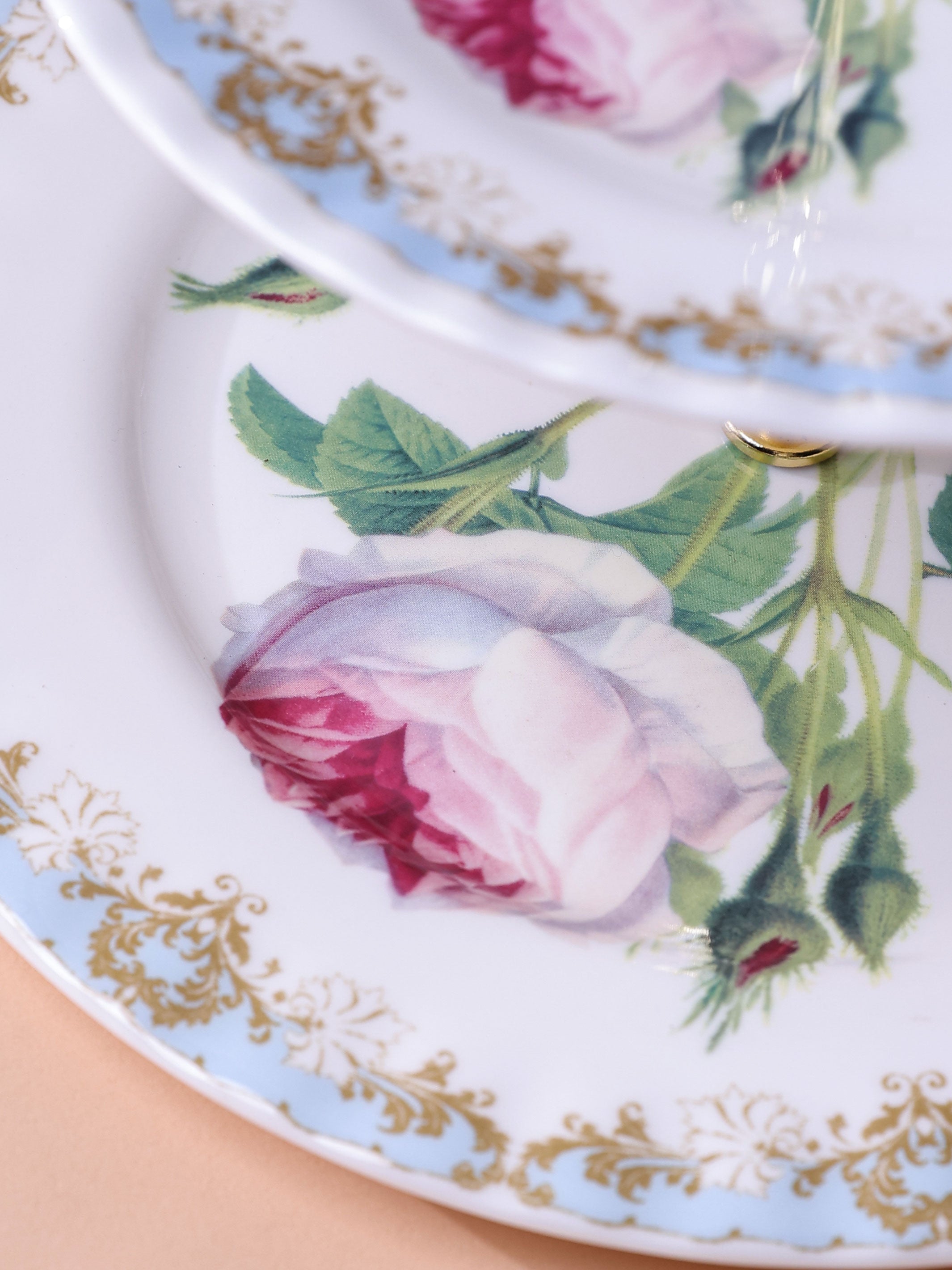 Vintage Rose Two Tier Cake Stand Gift Box