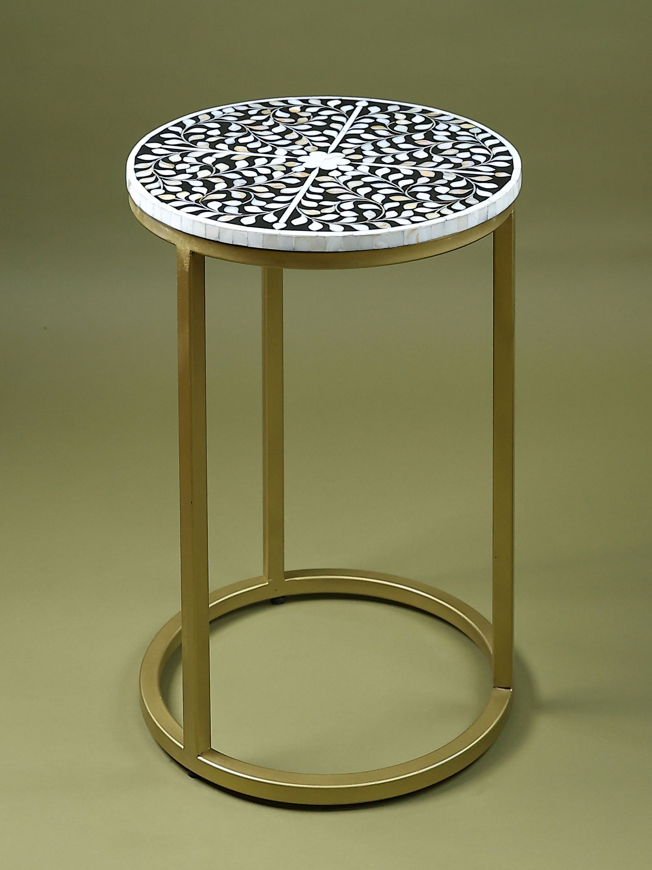 Handcrafted Inlay Nesting Table Set of 2- Cleo