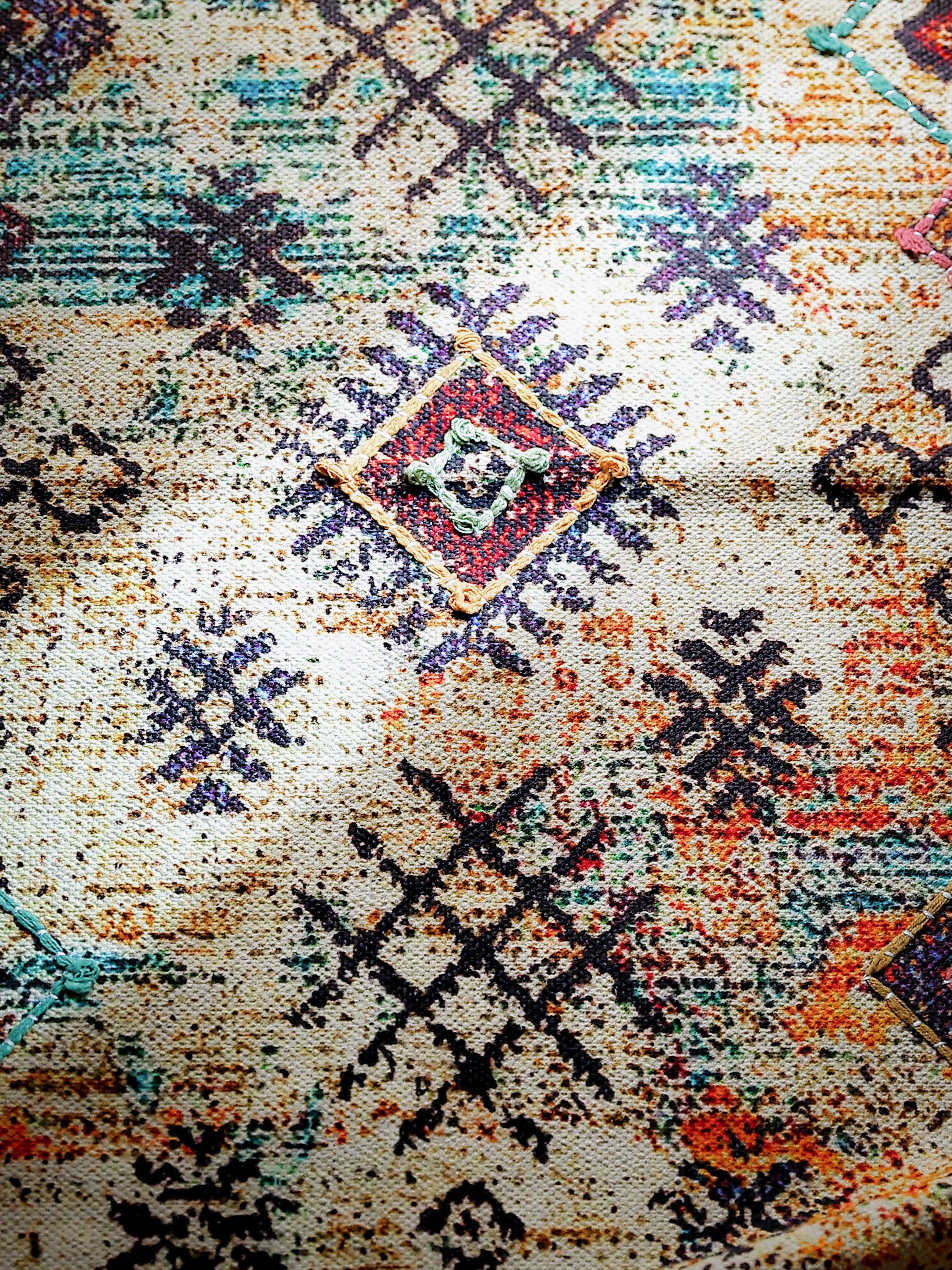 Bereket Embroidered Cotton Rug