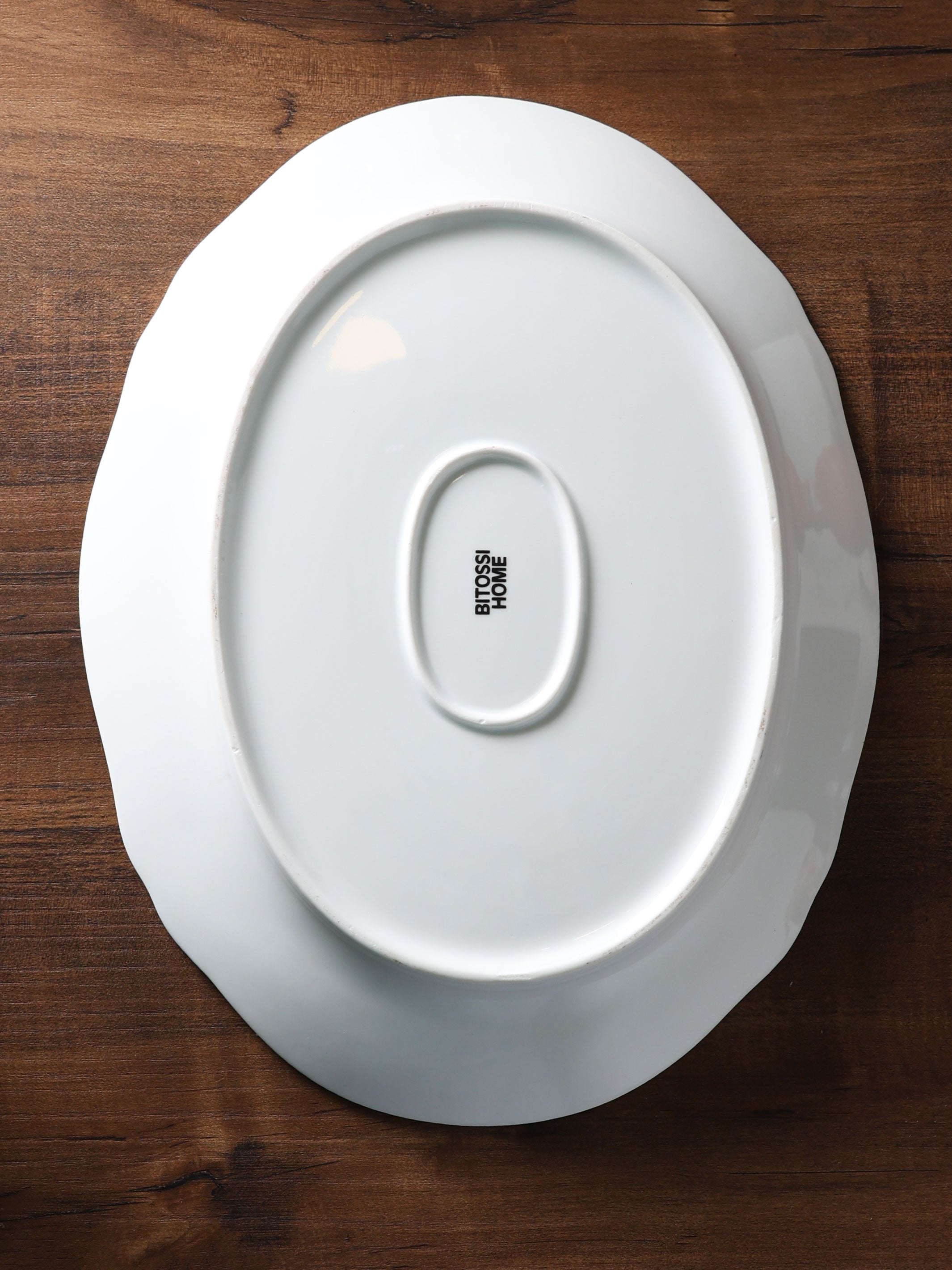 Floral Decal Oval Platter Verde