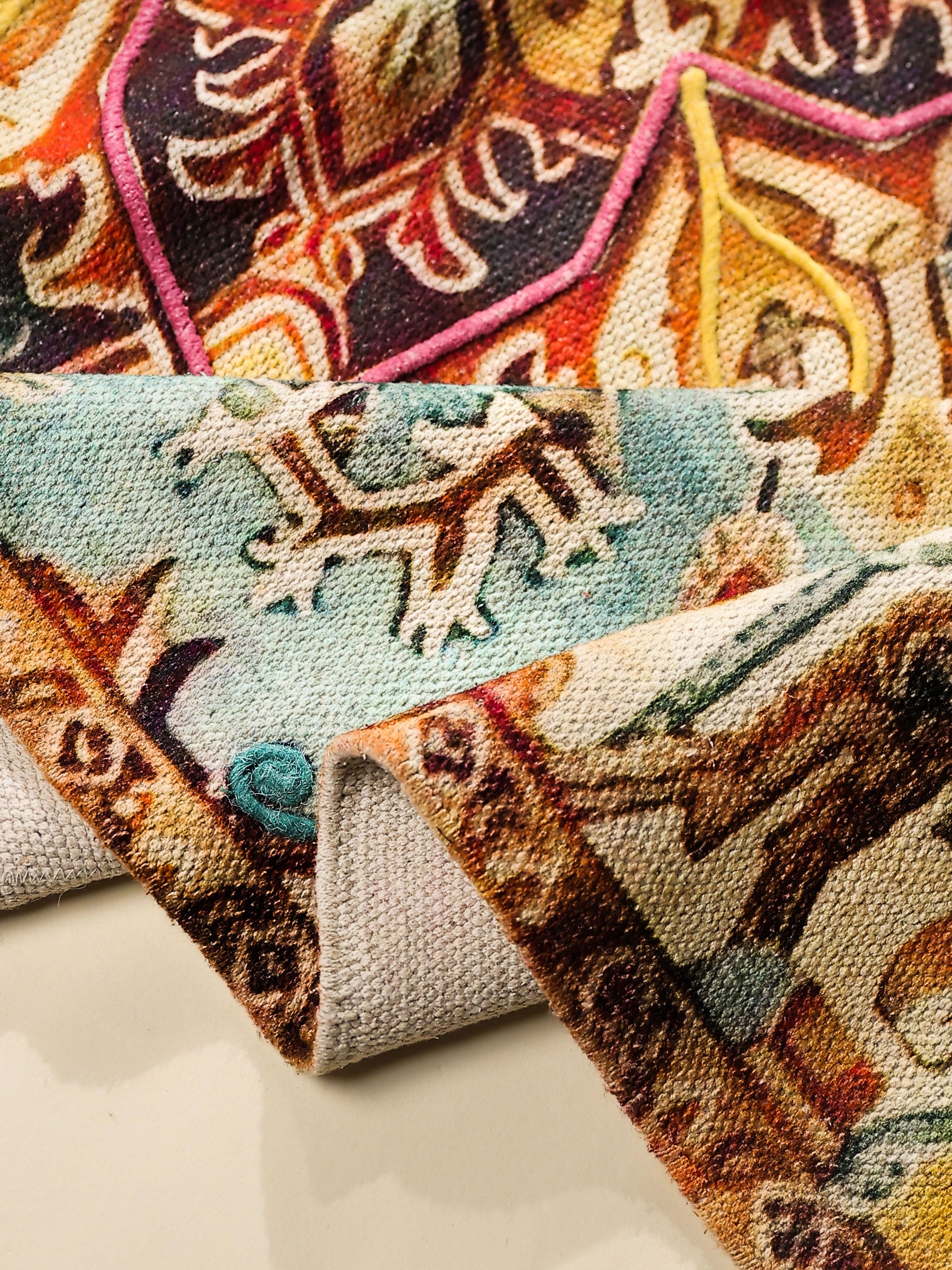 Azure Bloom Medallion Rug