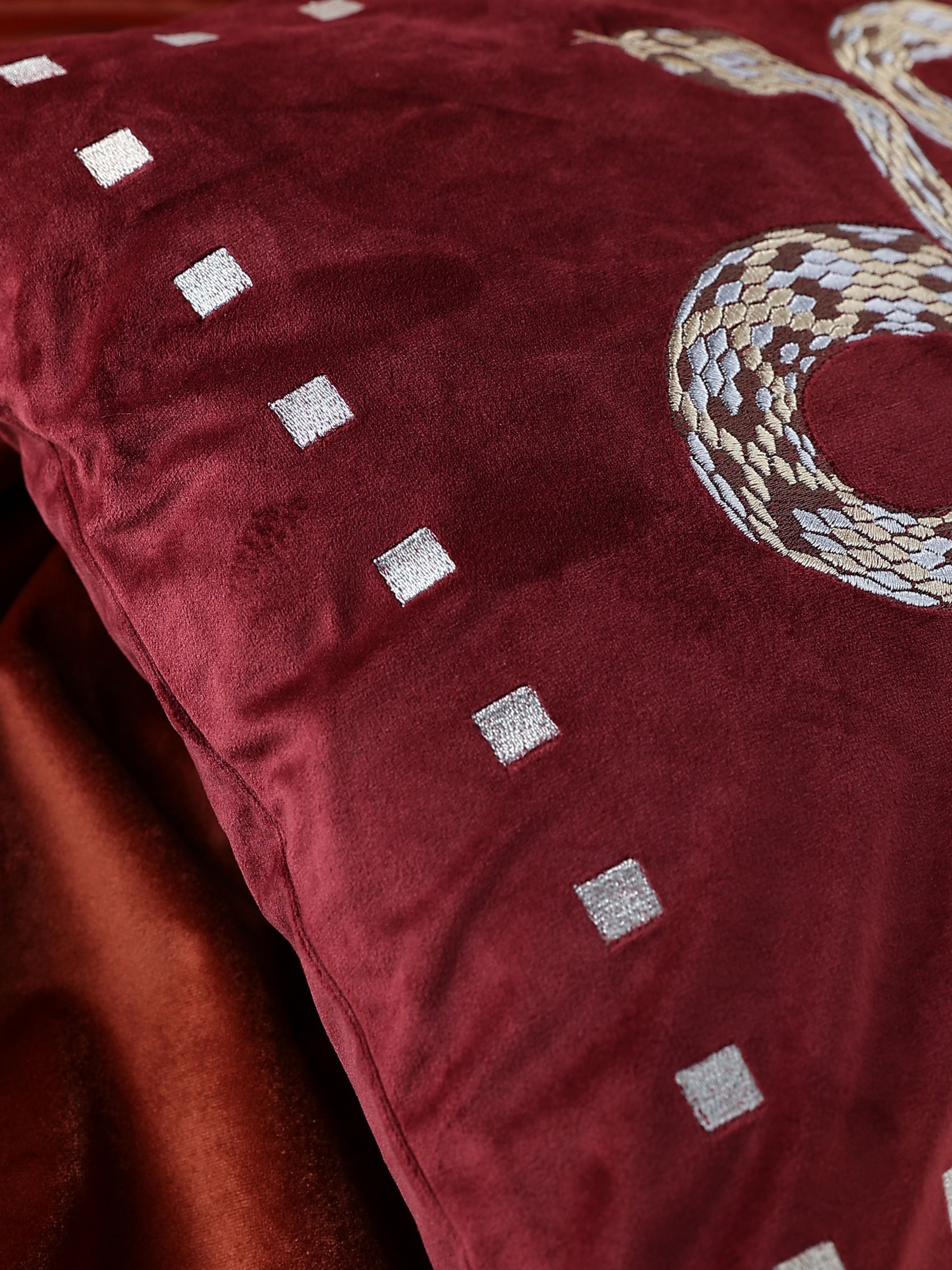 Vasuki Ruby Velvet Cushion
