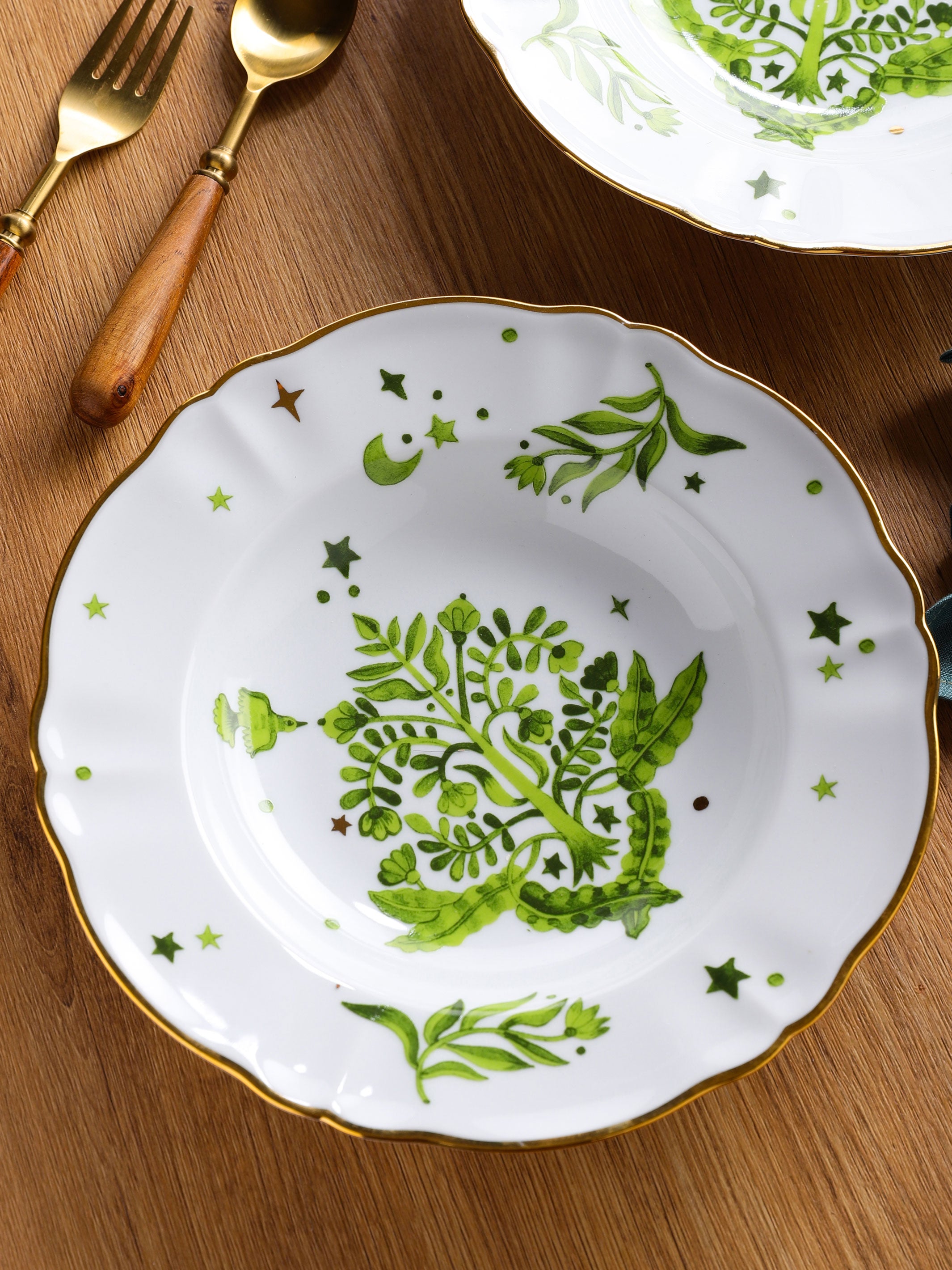 Floral Decal Deep Plate