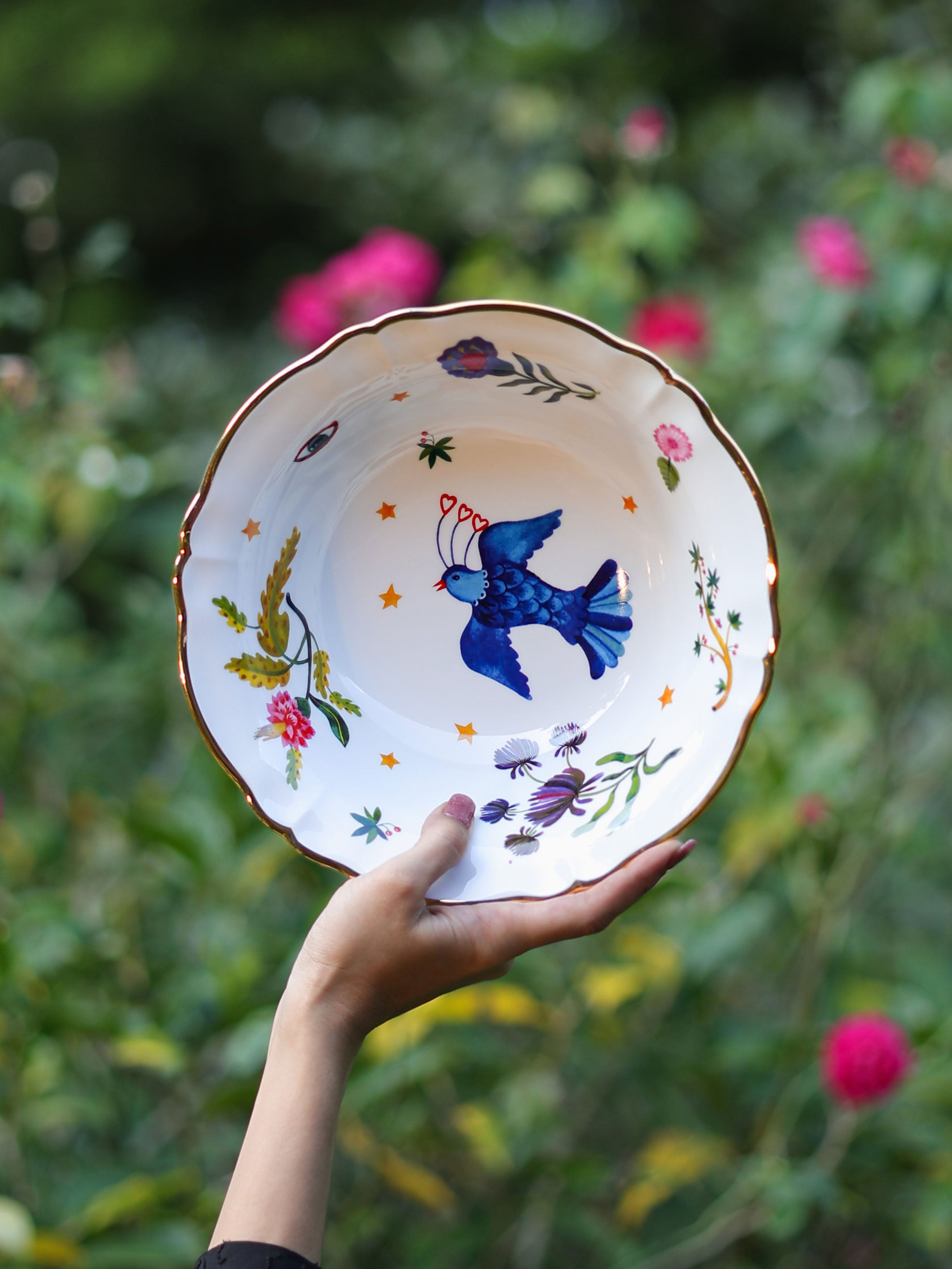 Floral decal Salad Bowl