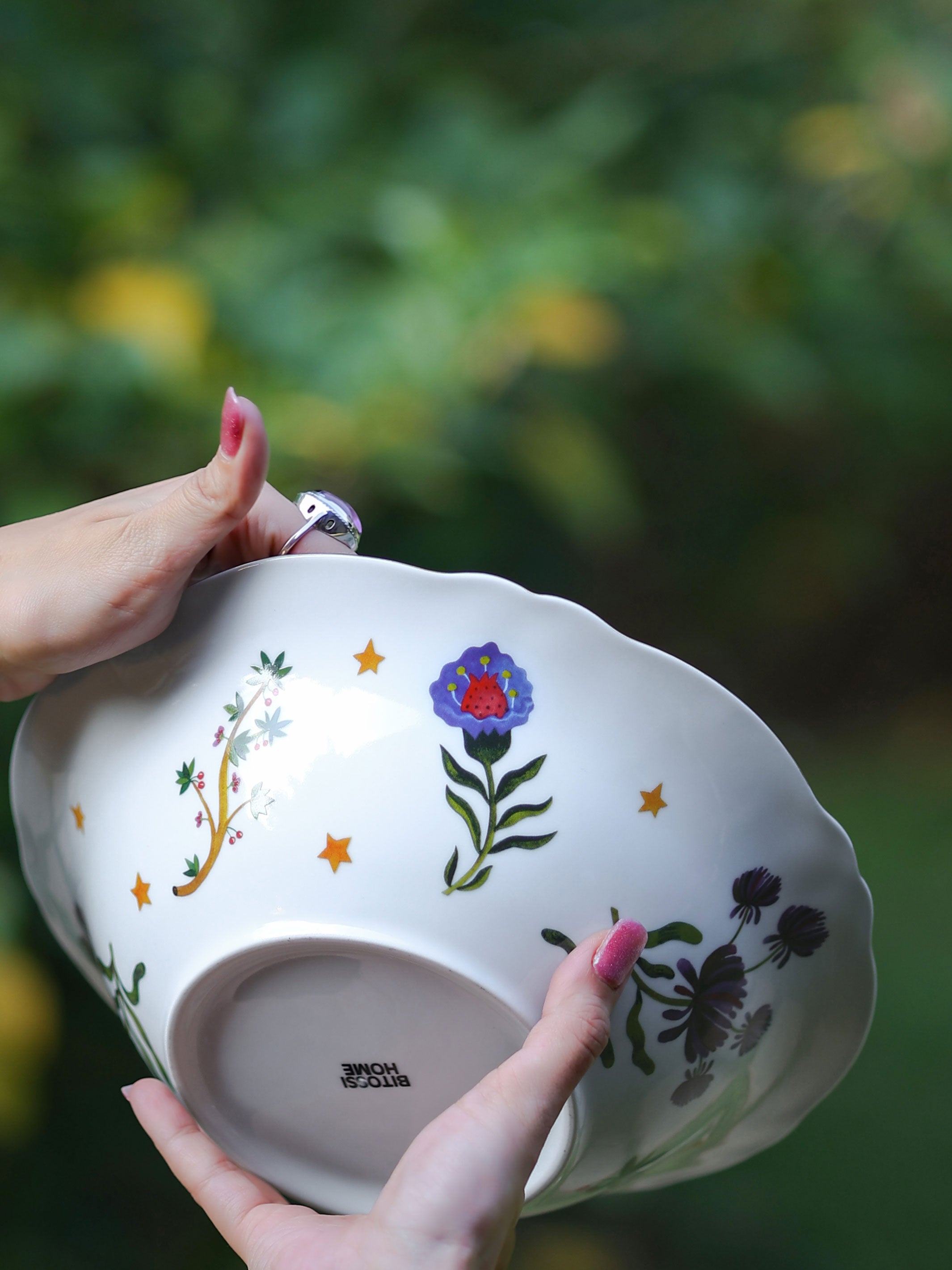 Floral decal Salad Bowl