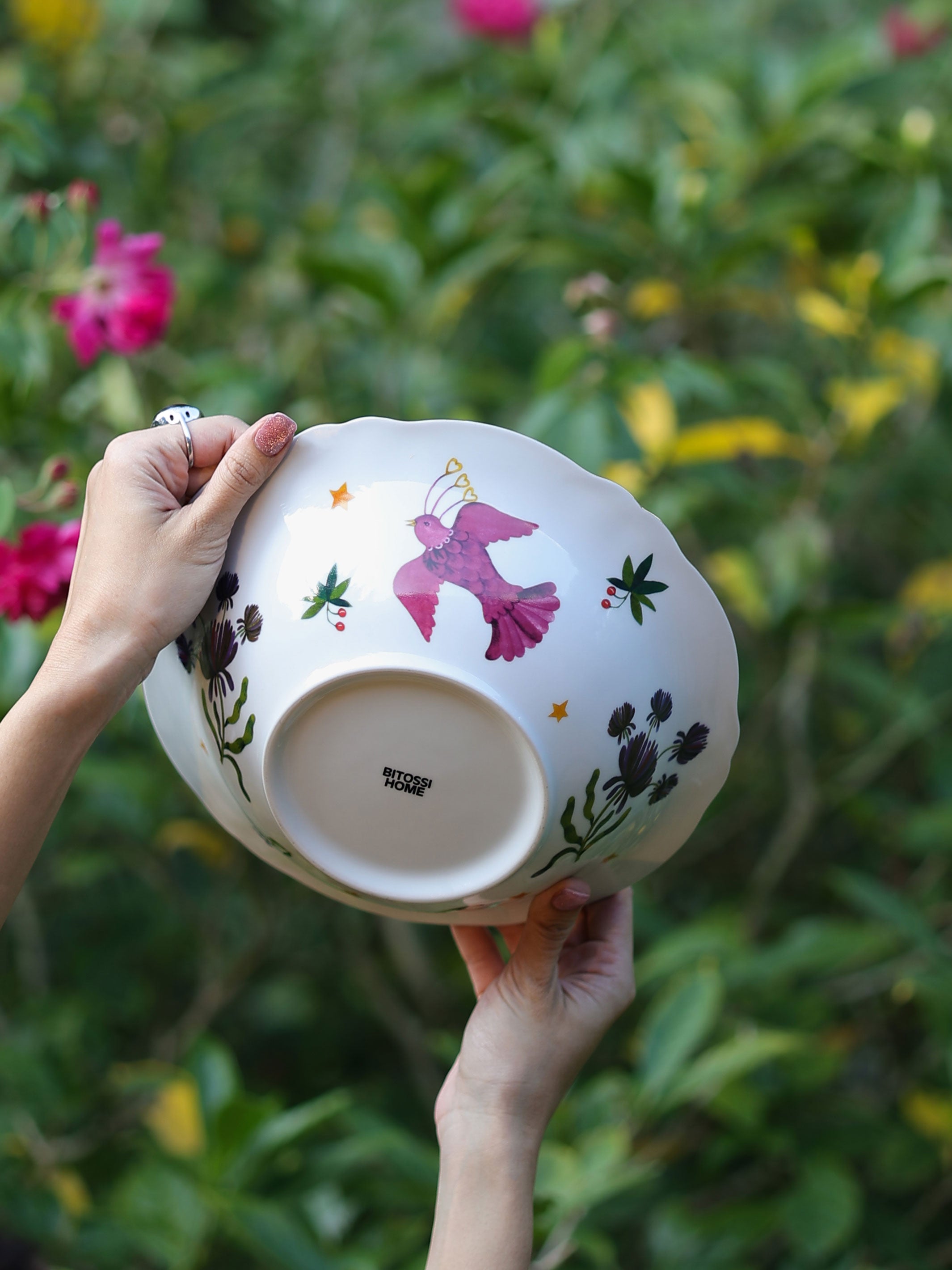 Floral decal Salad Bowl