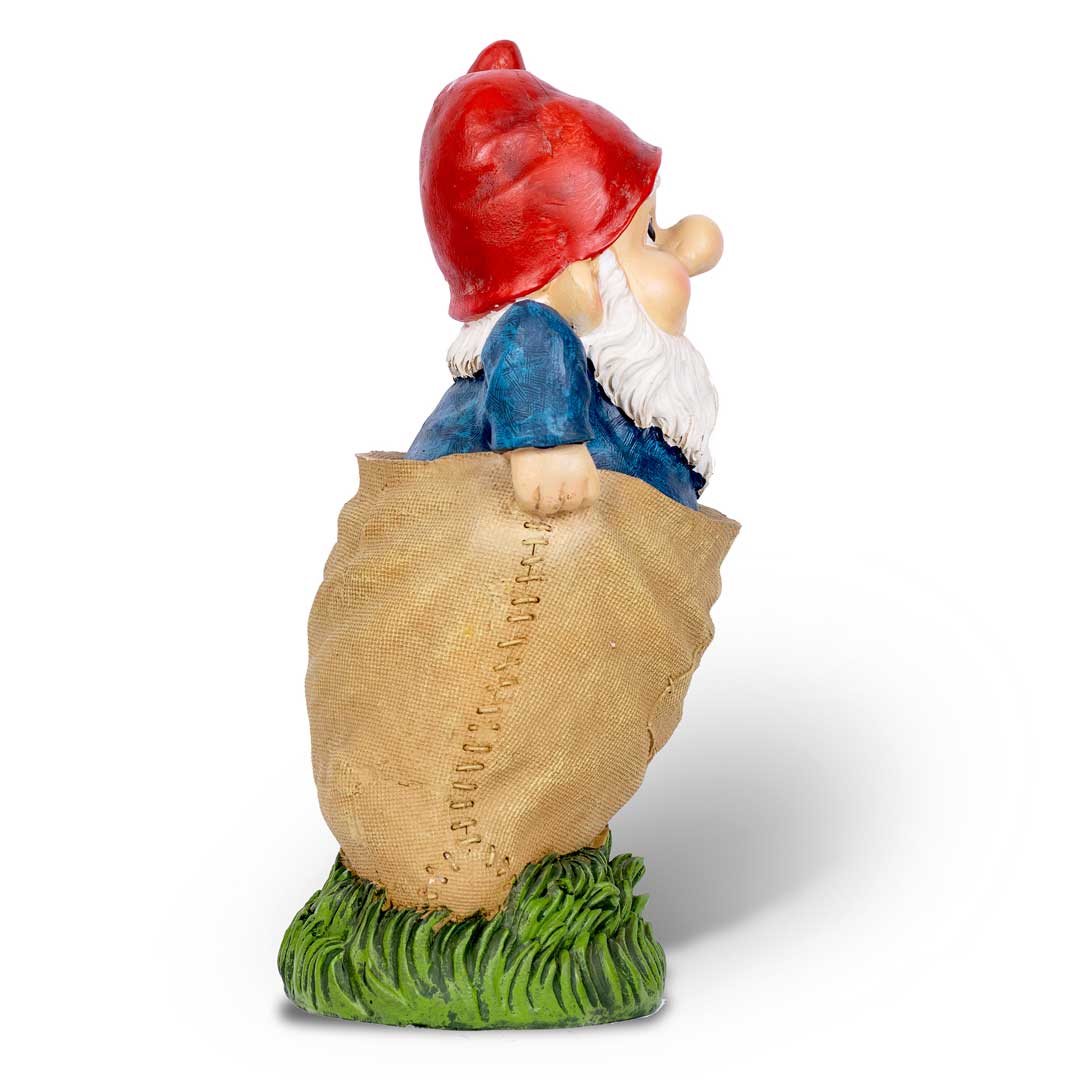 Gnome in a Sack Race I Garden Decor