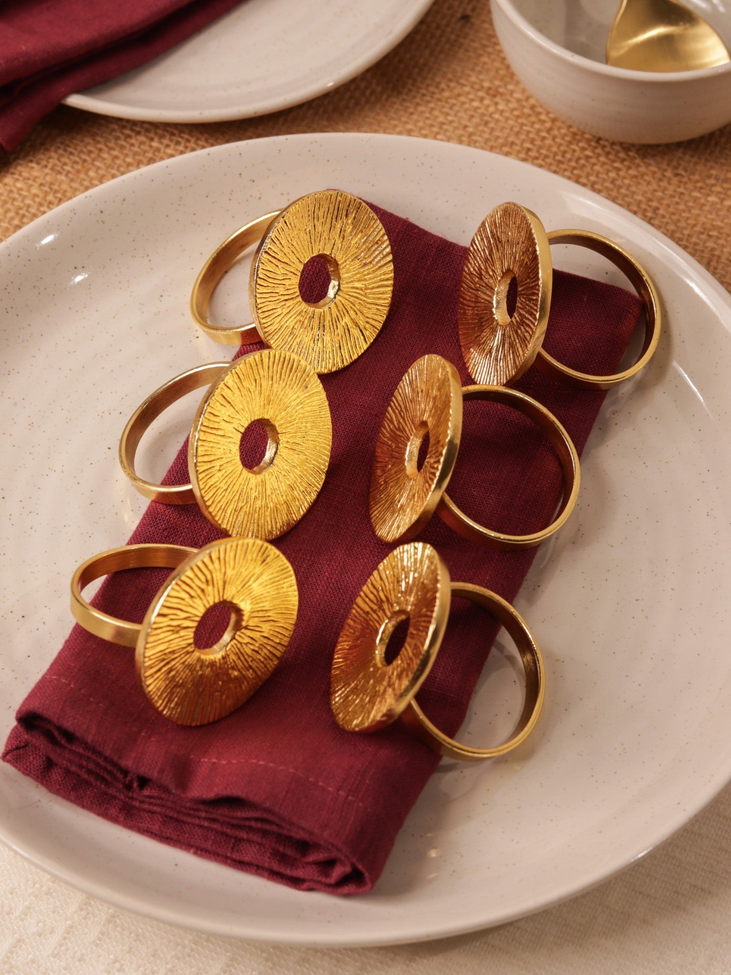 Lotus Leaf Napkin Rings – Gold