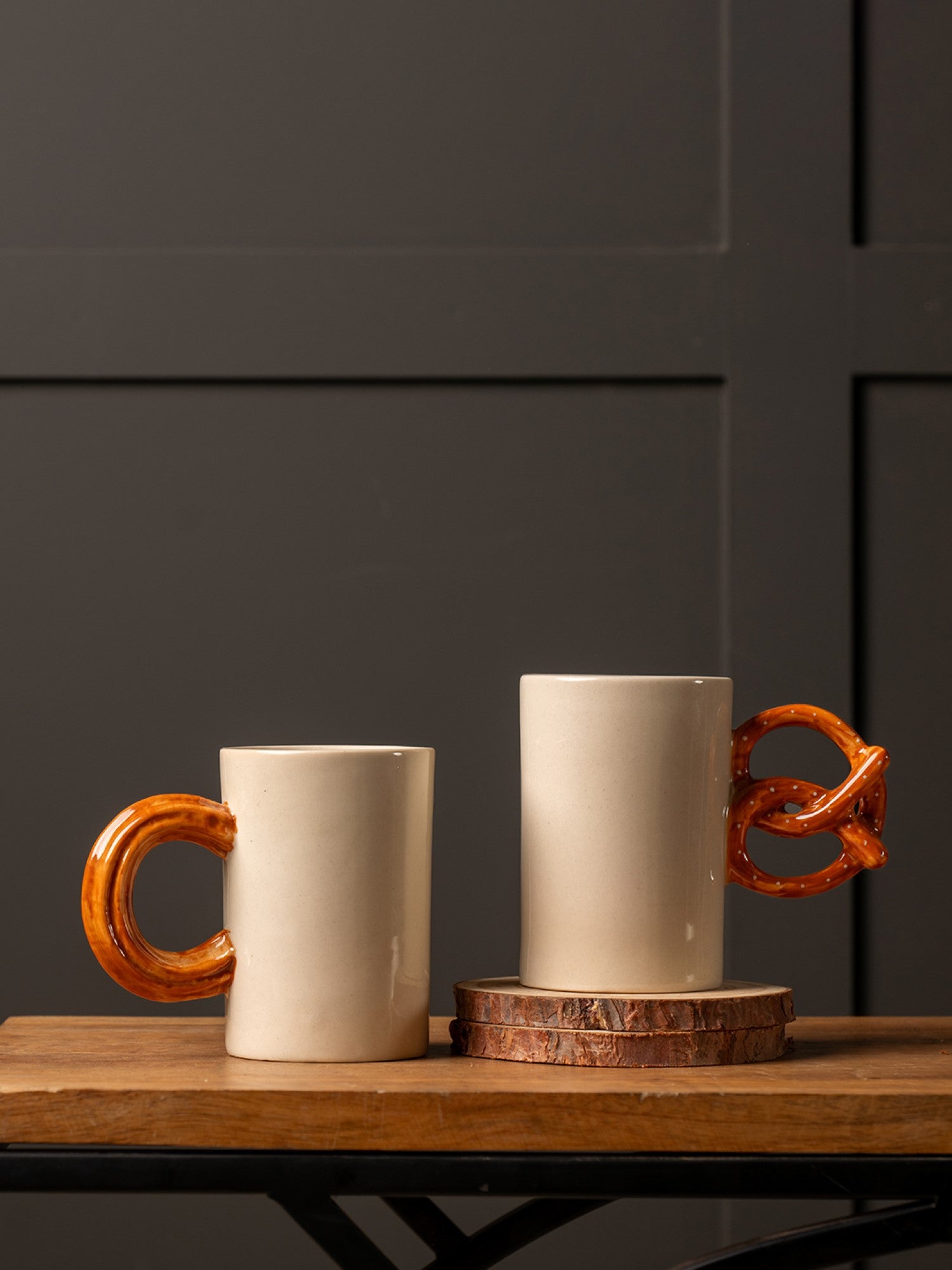 Pretzel Bagel Churros Mugs | Set of 2 - Pretzel Churros