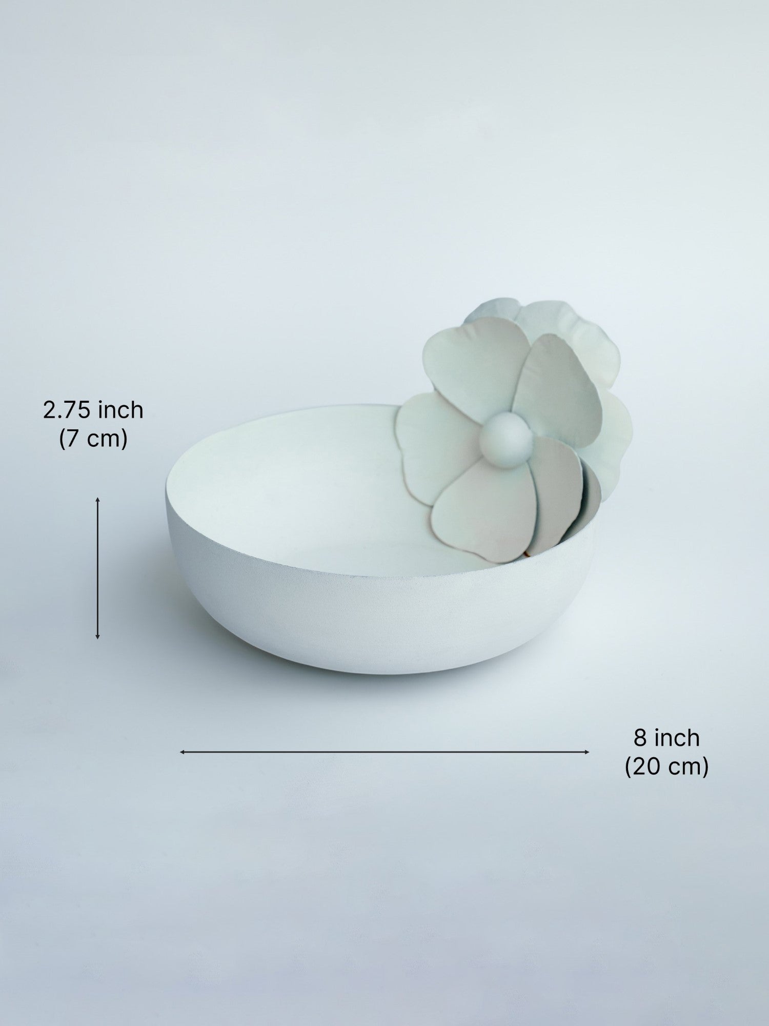 Solo Blossom Decorative Iron Bowl | White