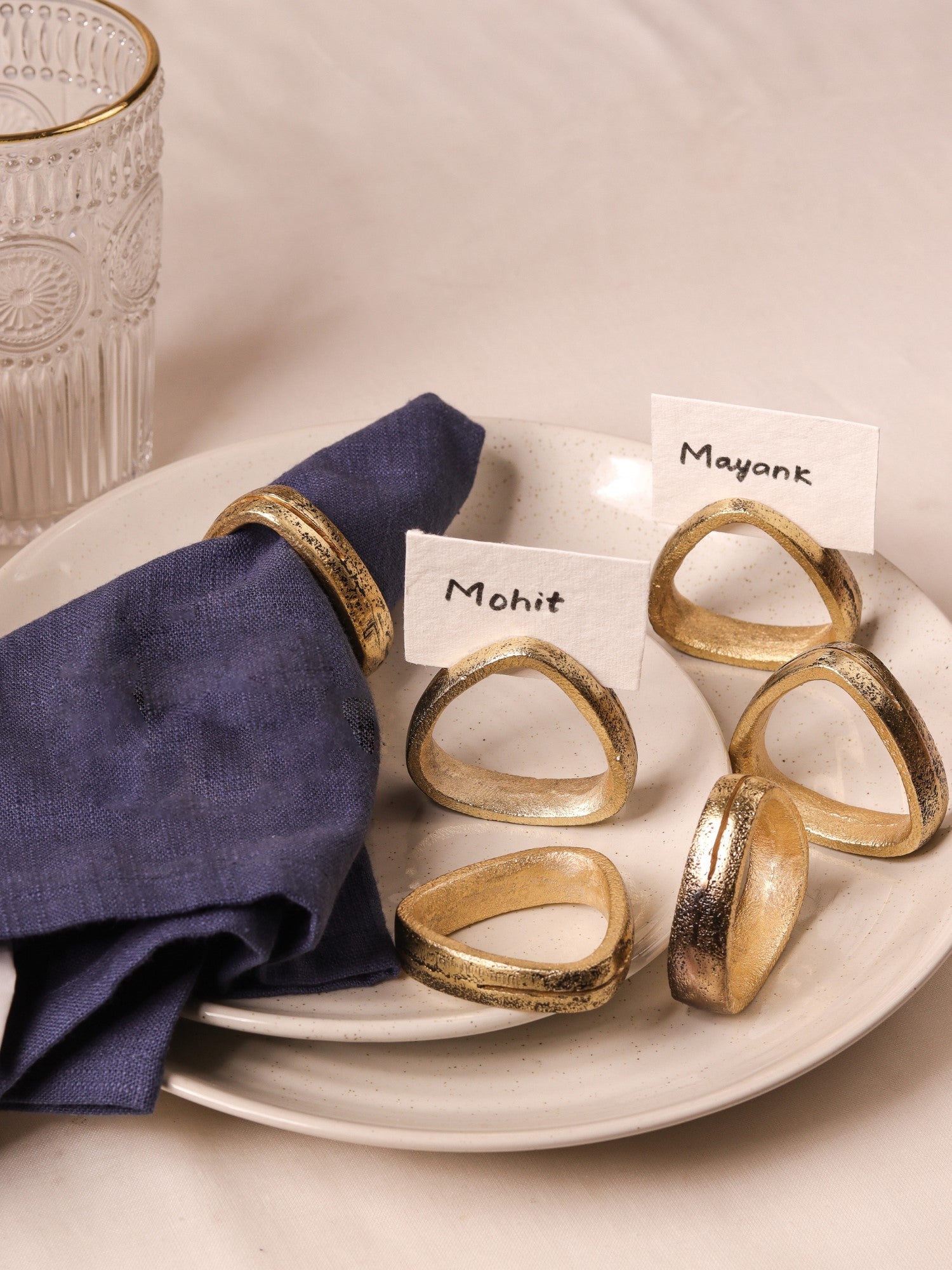 Triangle Napkin Rings With Name Tags